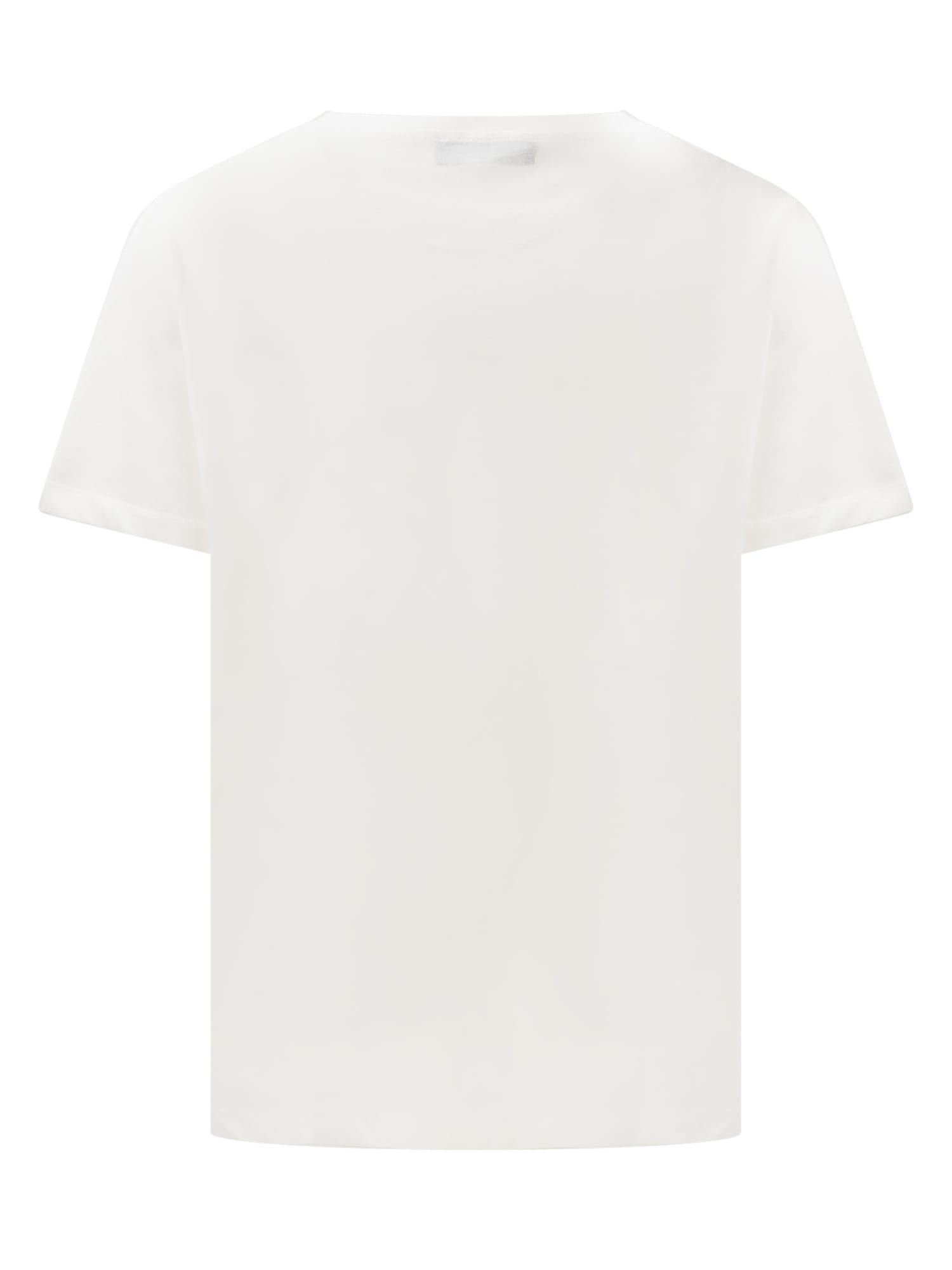 Shop Young Versace T-shirt With Logo In Bianco-multicolor