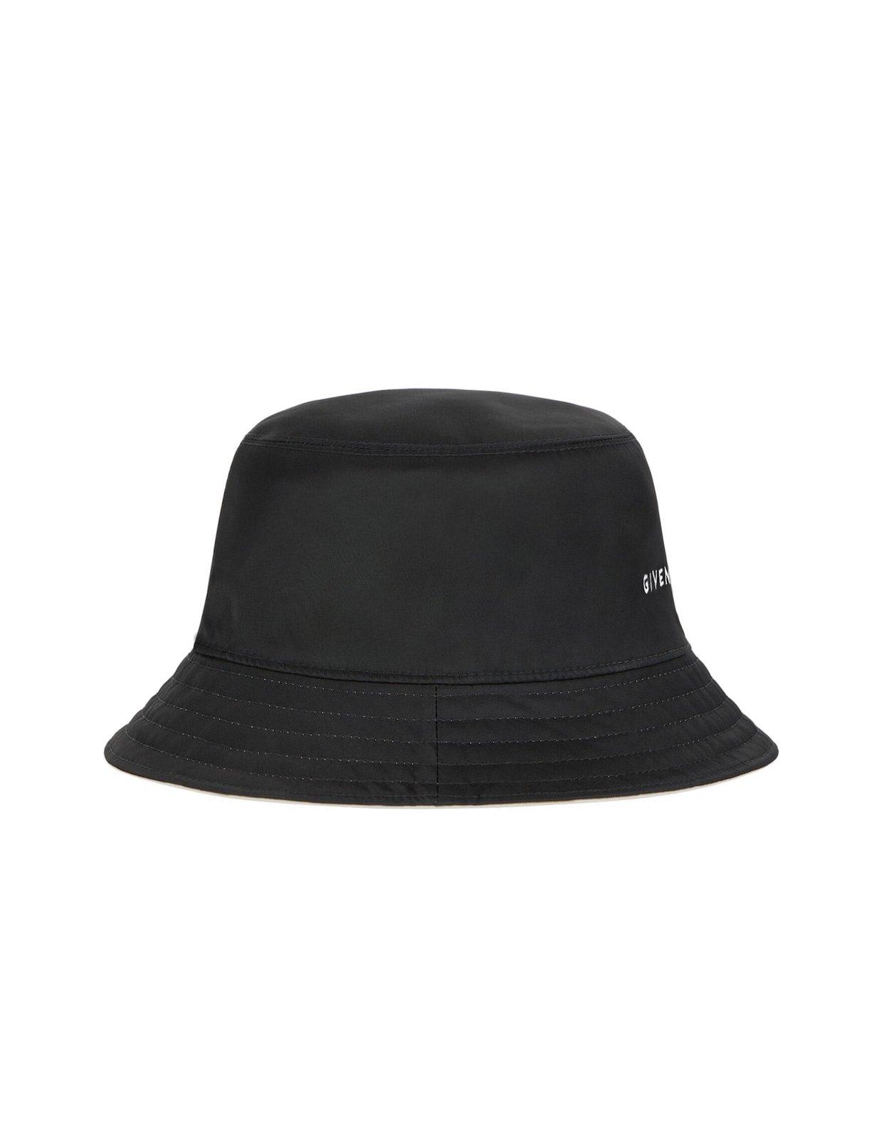 Givenchy Man Bucket Hat In Black Nylon With Logo | ModeSens