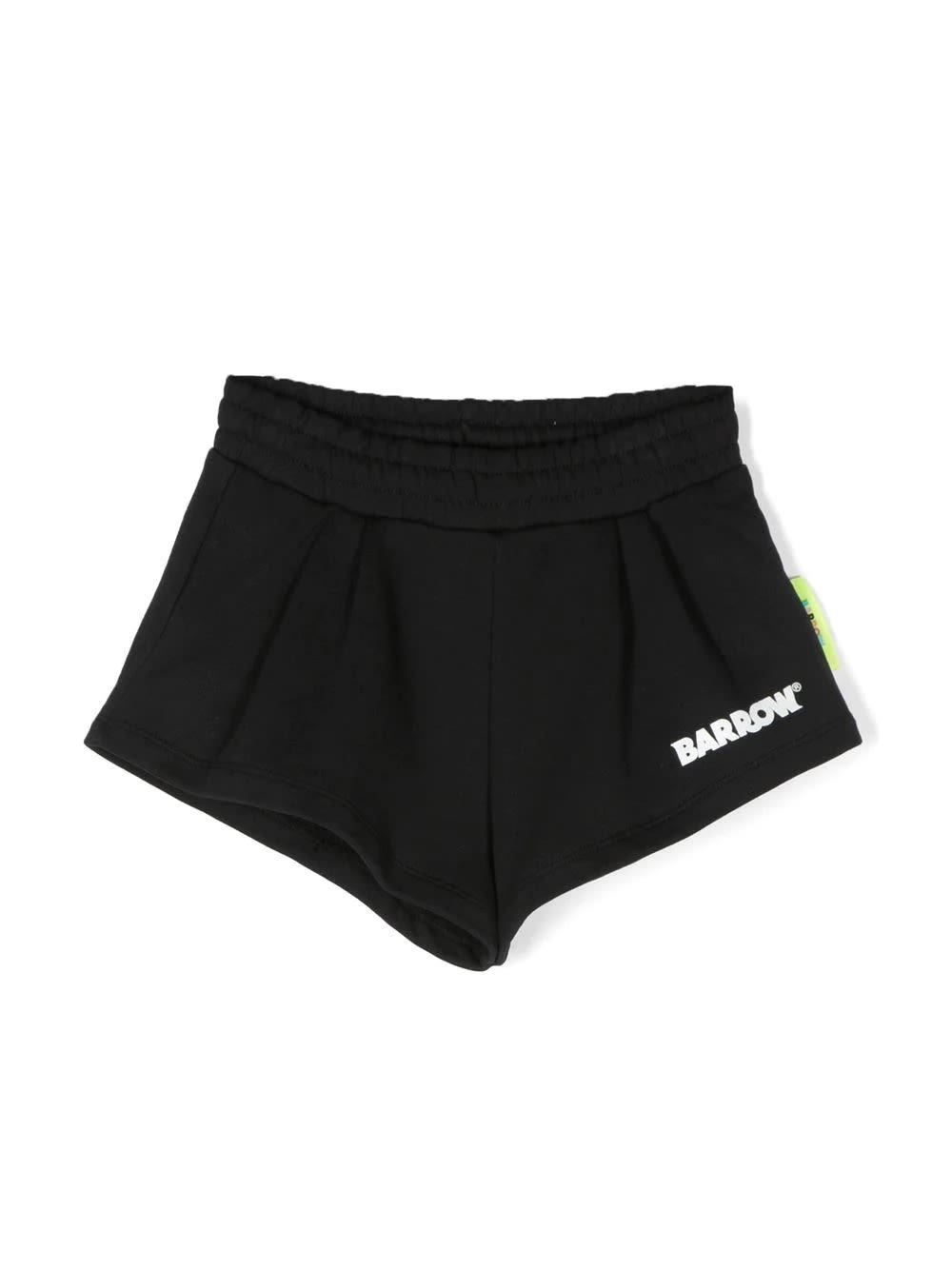 BARROW BLACK SHORTS WITH FRONT AND BACK LOGO