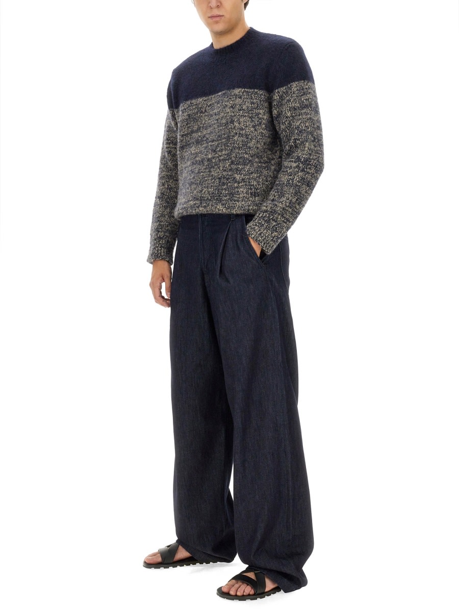 Dries Van Noten Colour-block Merino-wool Jumper In Multicolour
