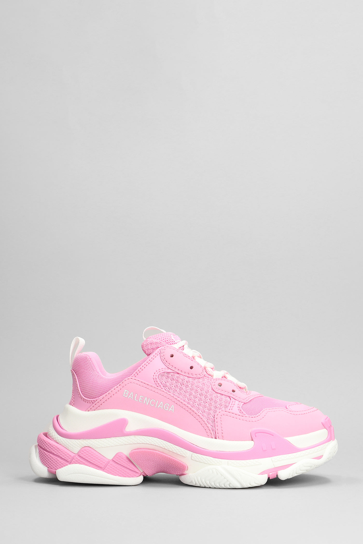 BALENCIAGA TRIPLE S SNEAKERS IN ROSE-PINK POLYESTER