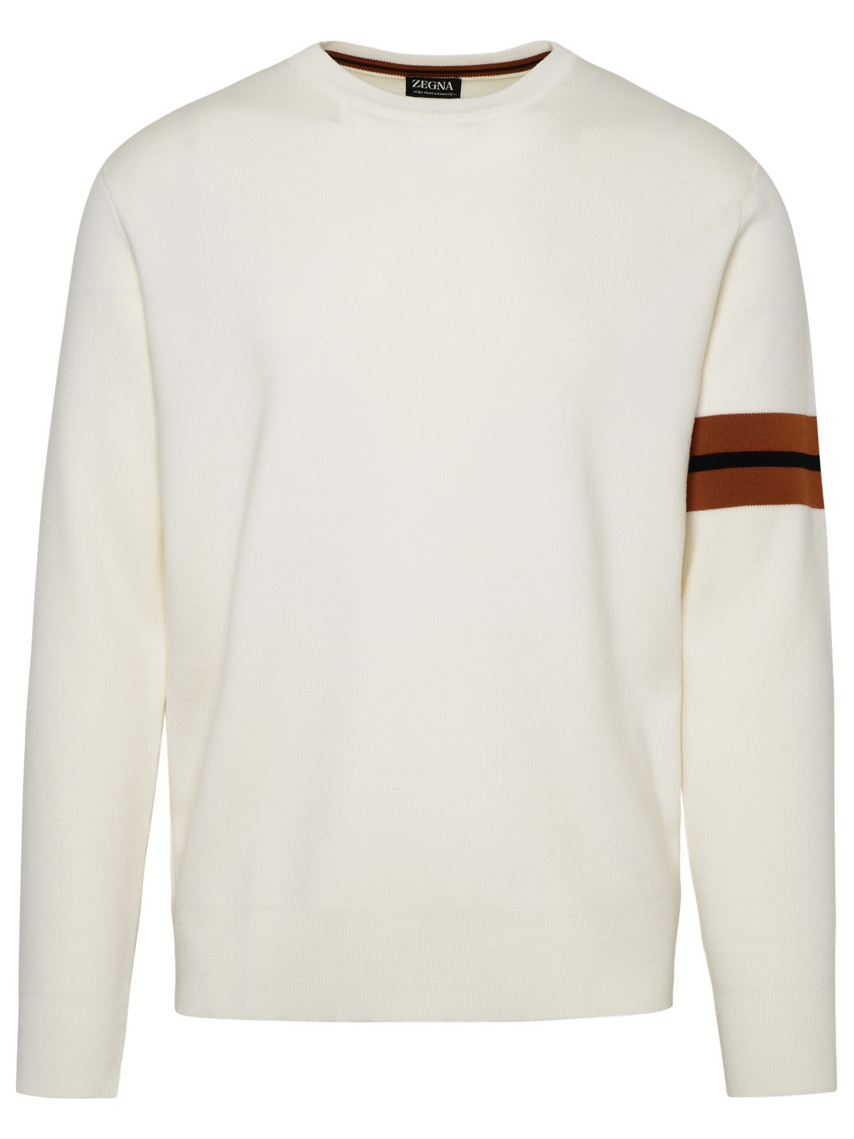 ERMENEGILDO ZEGNA WHITE WOOL SWEATER