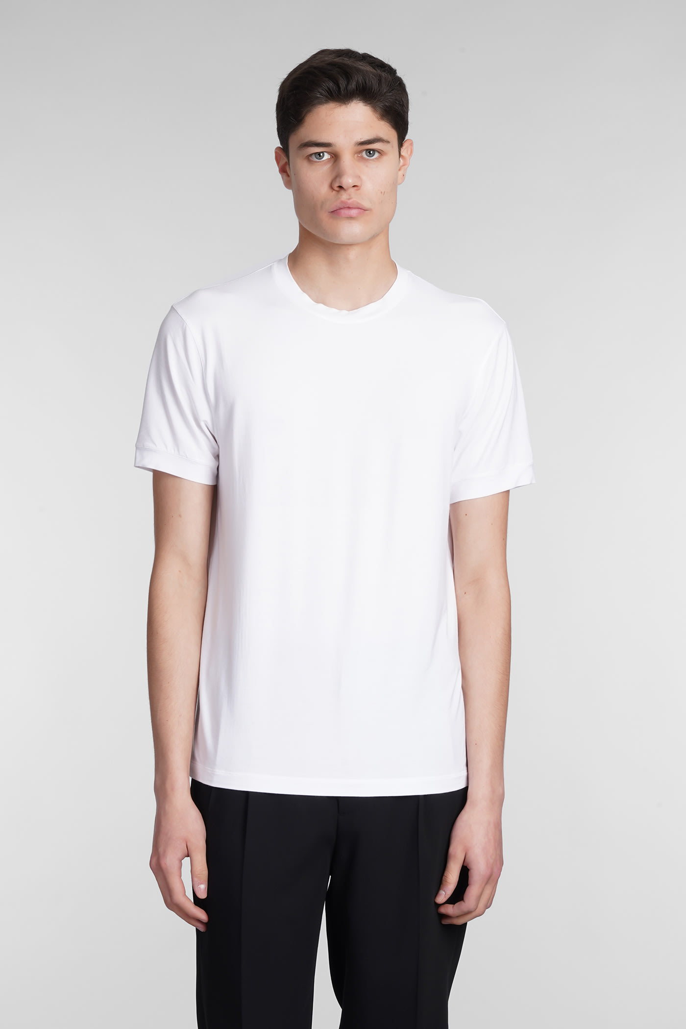 Giorgio Armani Logo Viscose T-shirt In White