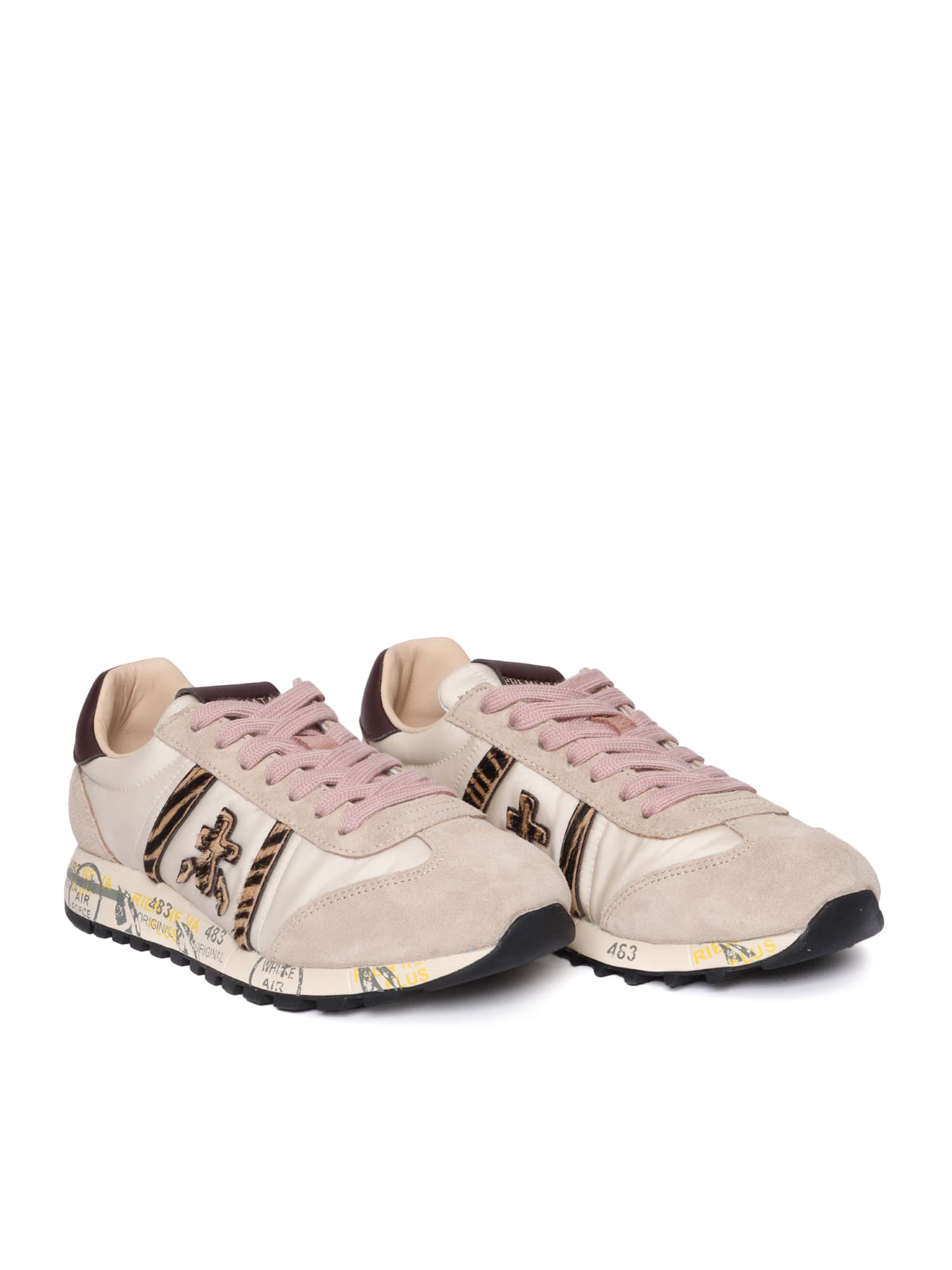Premiata Versatile Sneakers With Modern Calf Leather Overlays In Neutral