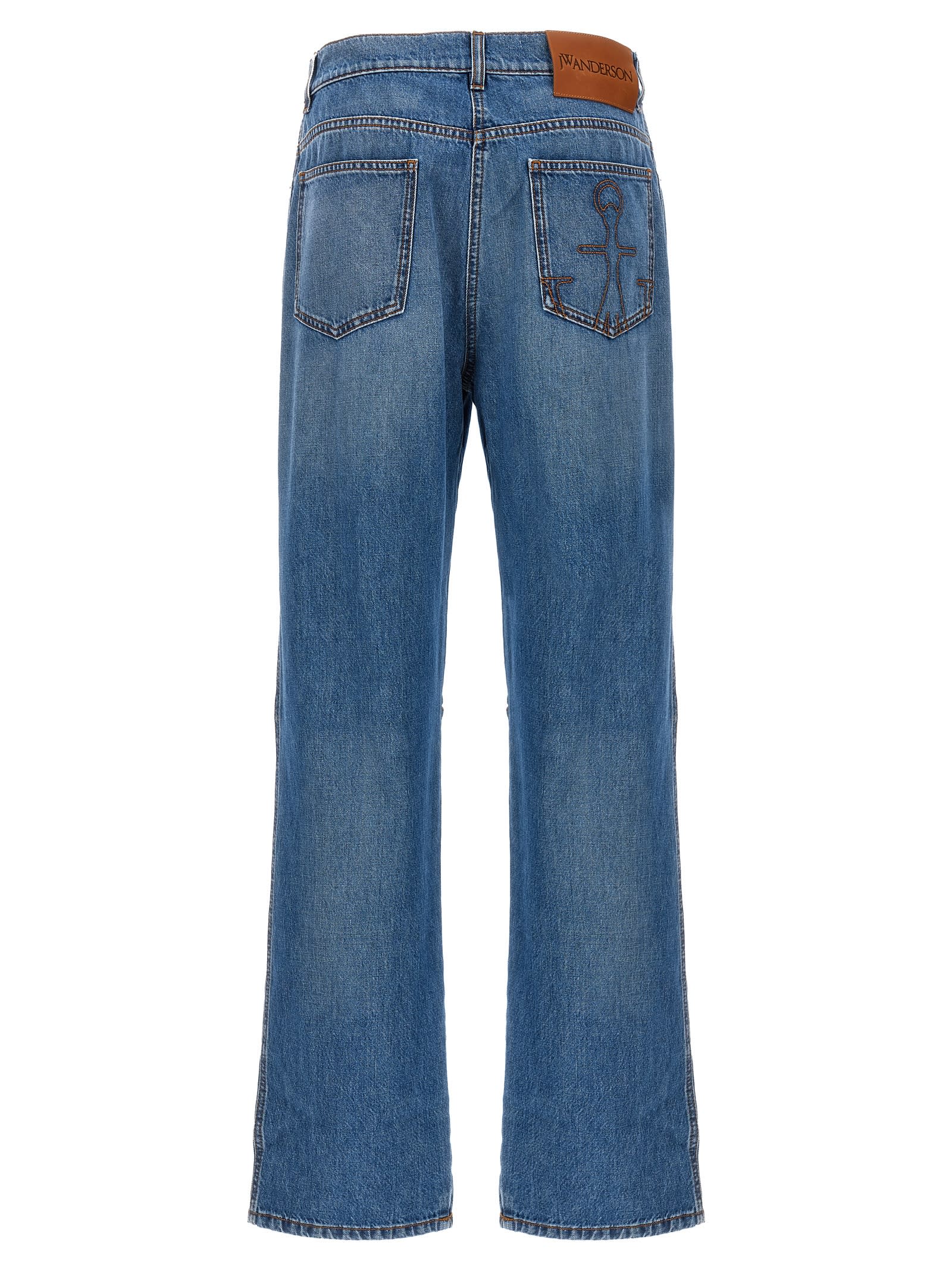 Shop Jw Anderson Cut-out Jeans In Denim