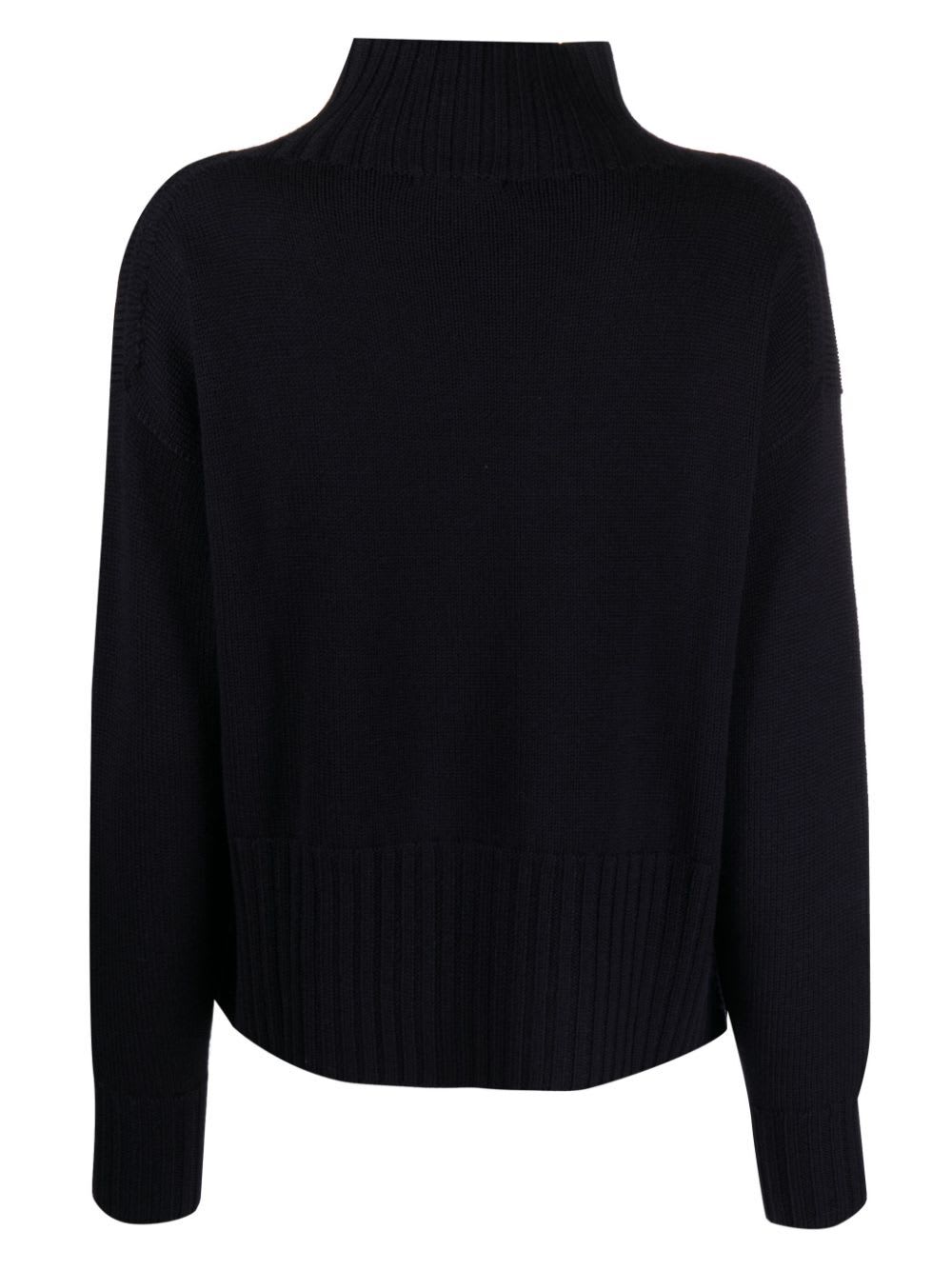 Shop Drumohr Long Sleeves Turtle Neck Oversized Sweater In Blue