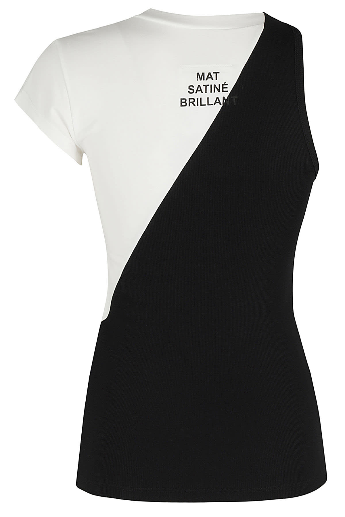 Shop Mm6 Maison Margiela Short Sleeved Top In Black White