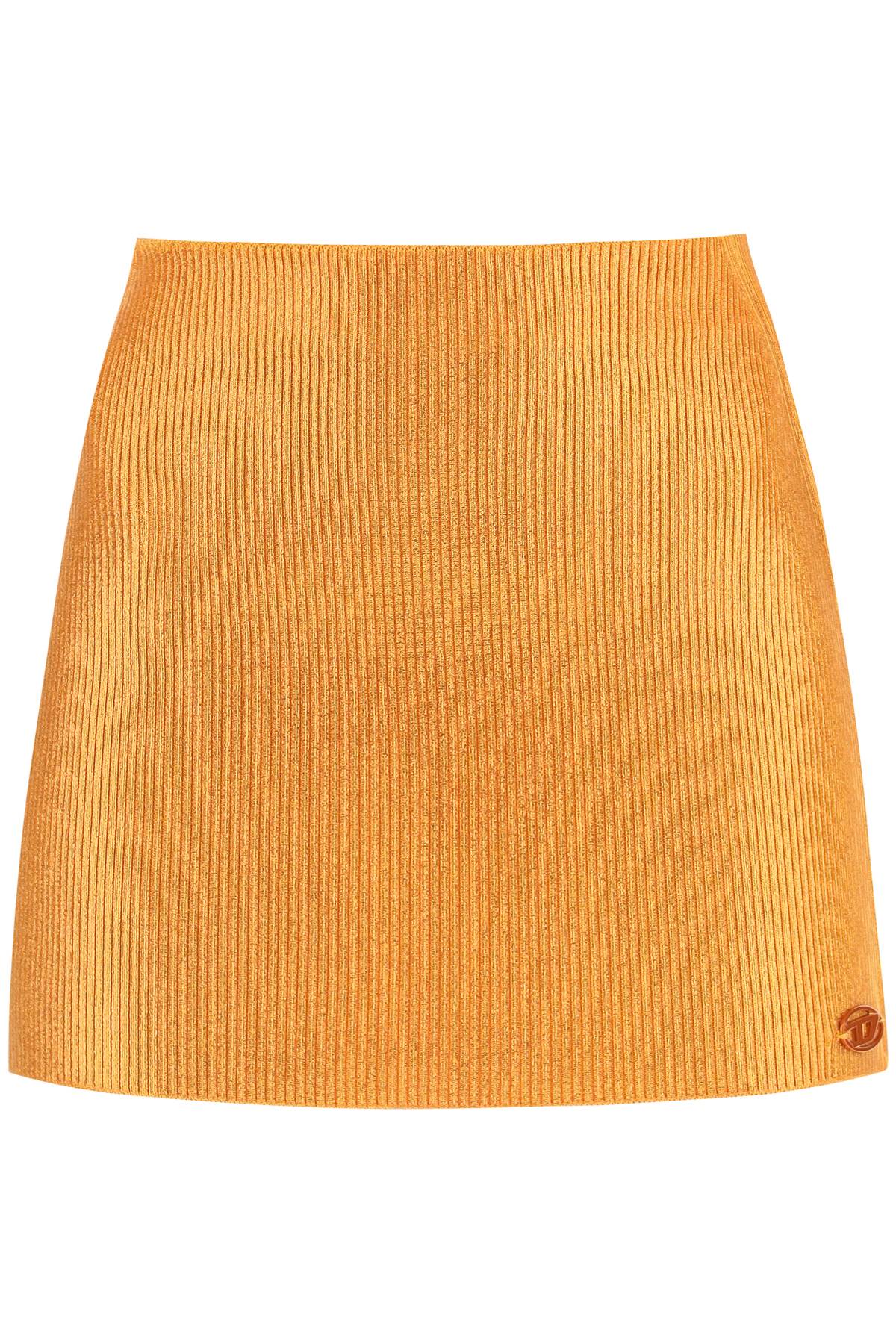 Diesel m-argette Mini Skirt In Metallic Knit