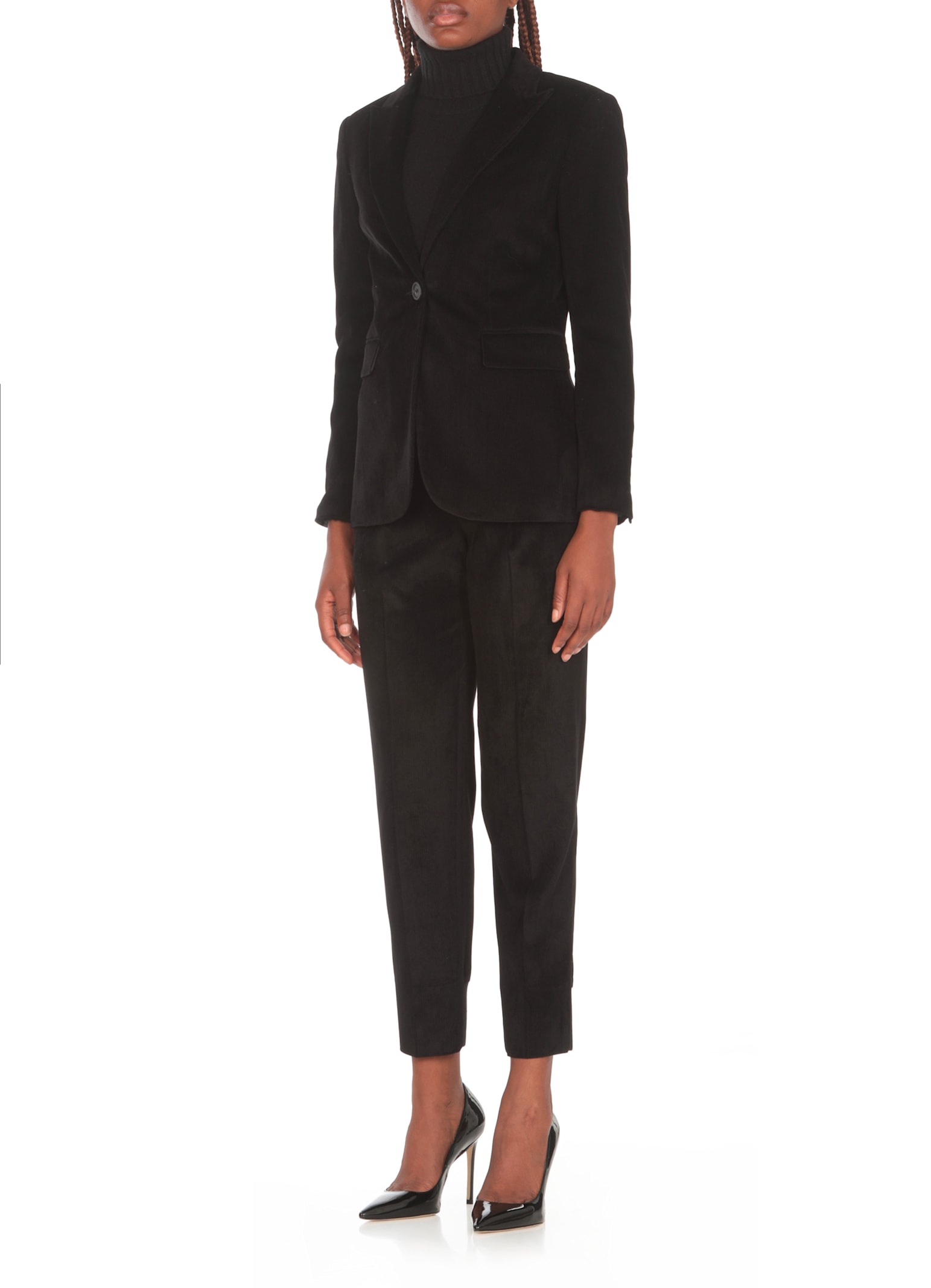 Shop Peserico Corduroy Blazer In Black