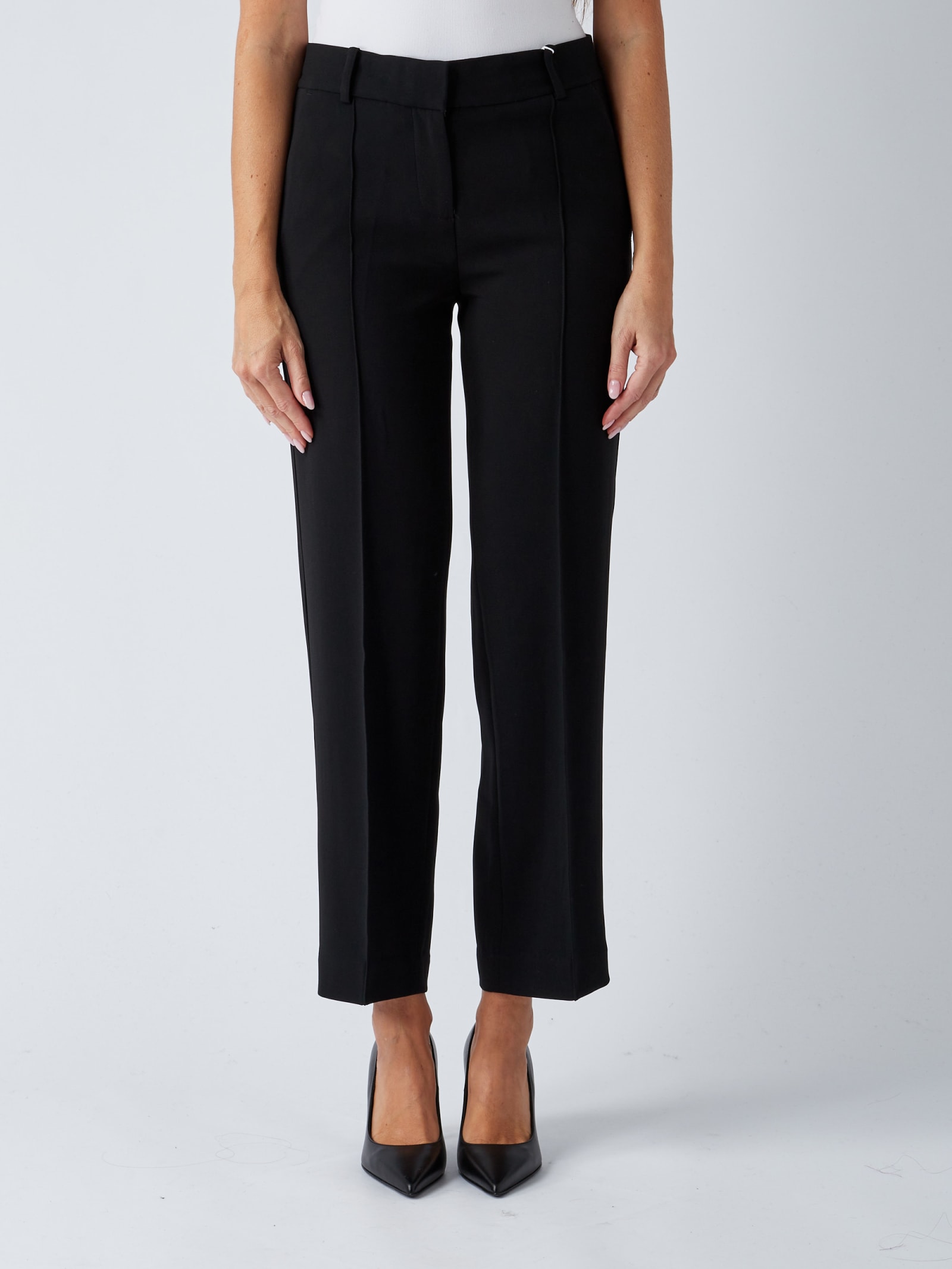 Michael Michael Kors Cropped Straight-leg Trousers In Nero
