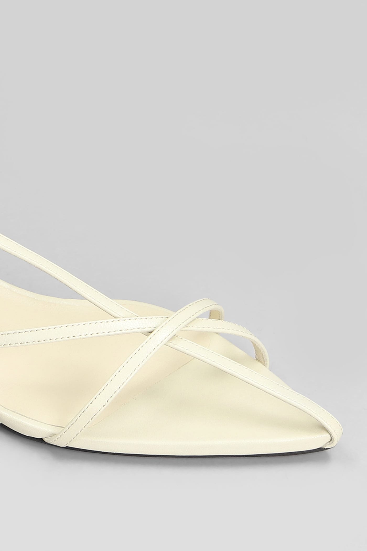 Jil Sander 45 Leather Sandals In Beige