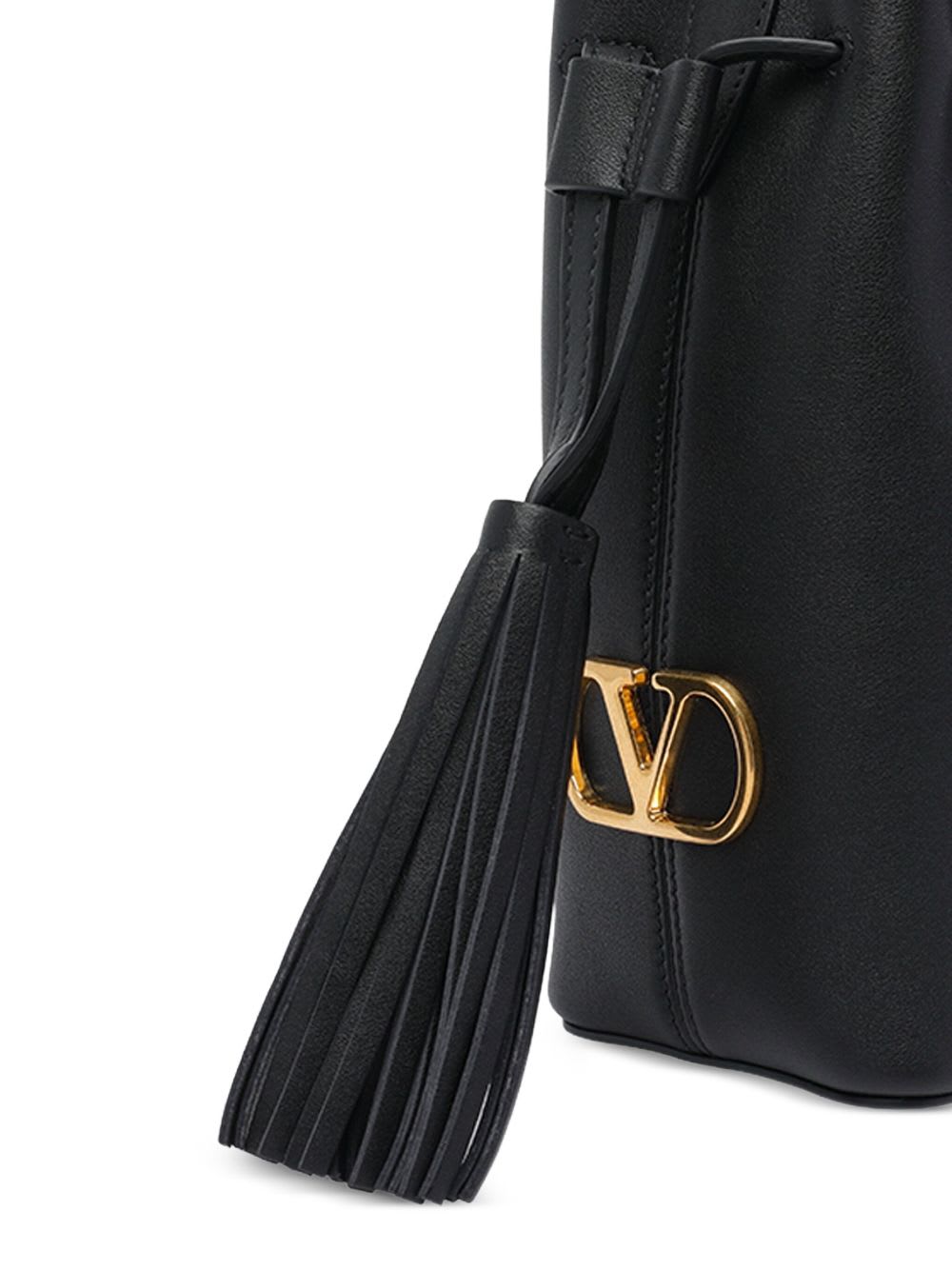 Valentino So Seau Small Leather Bucket Bag In Black