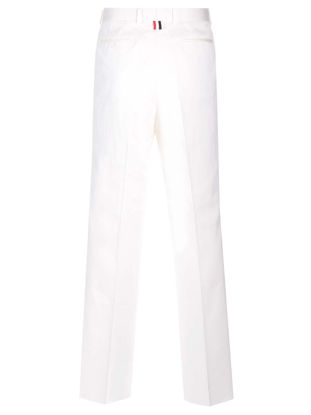 Shop Thom Browne Low-waisted Trousers In White