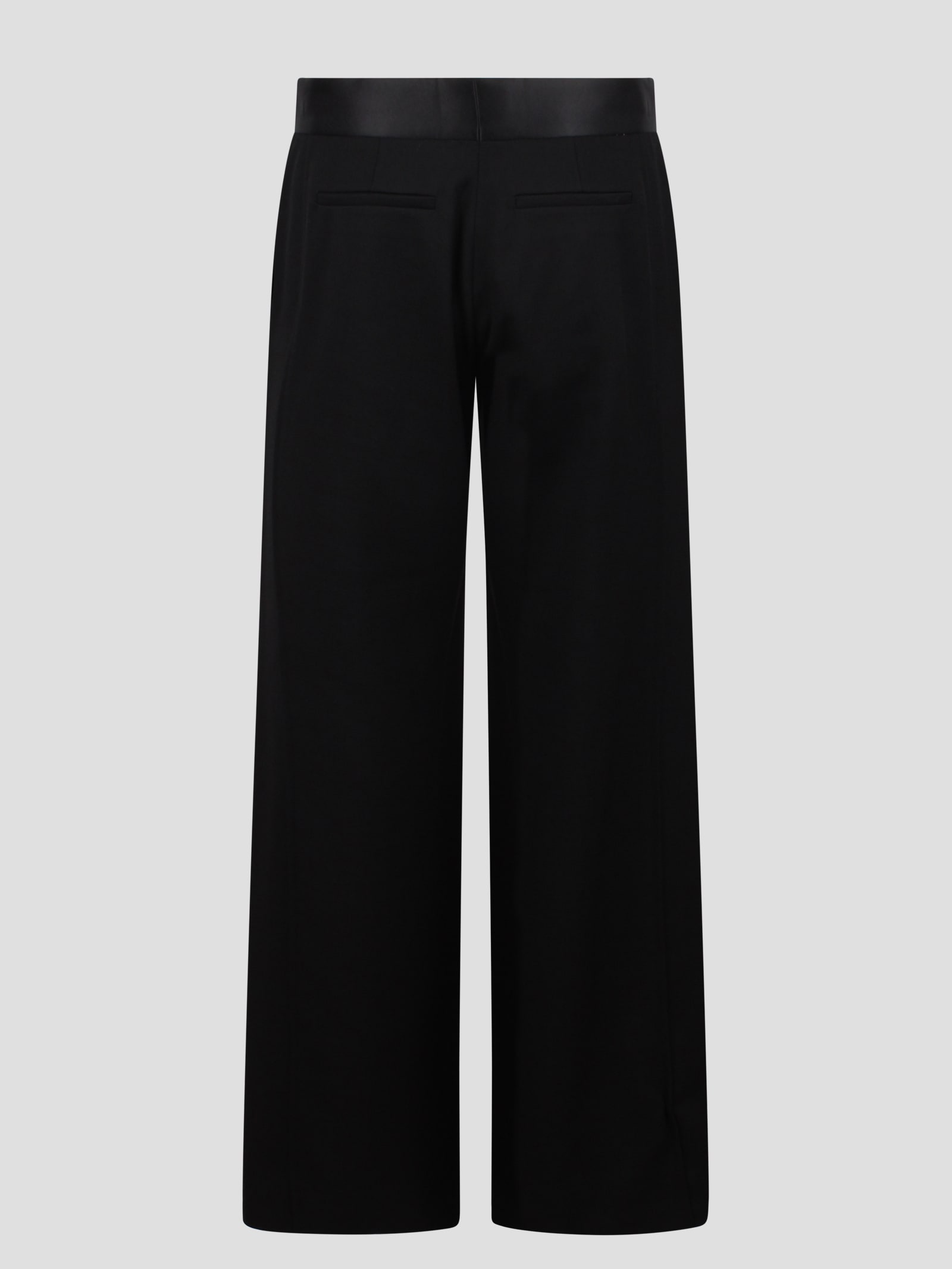 Shop Victoria Beckham Pants With Satin Trim