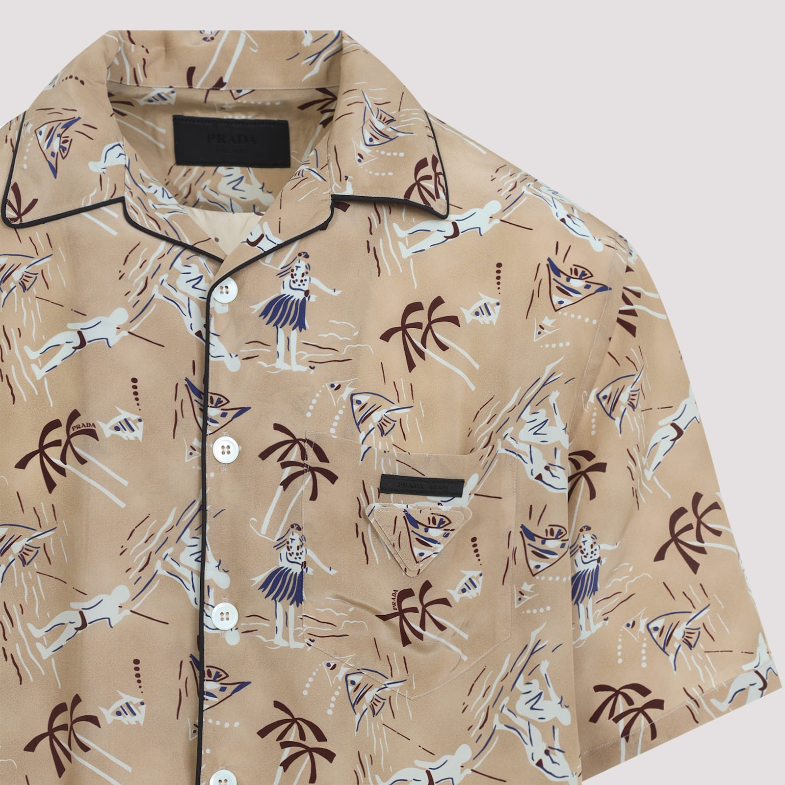 Prada Viscose And Silk Shirt In Blue
