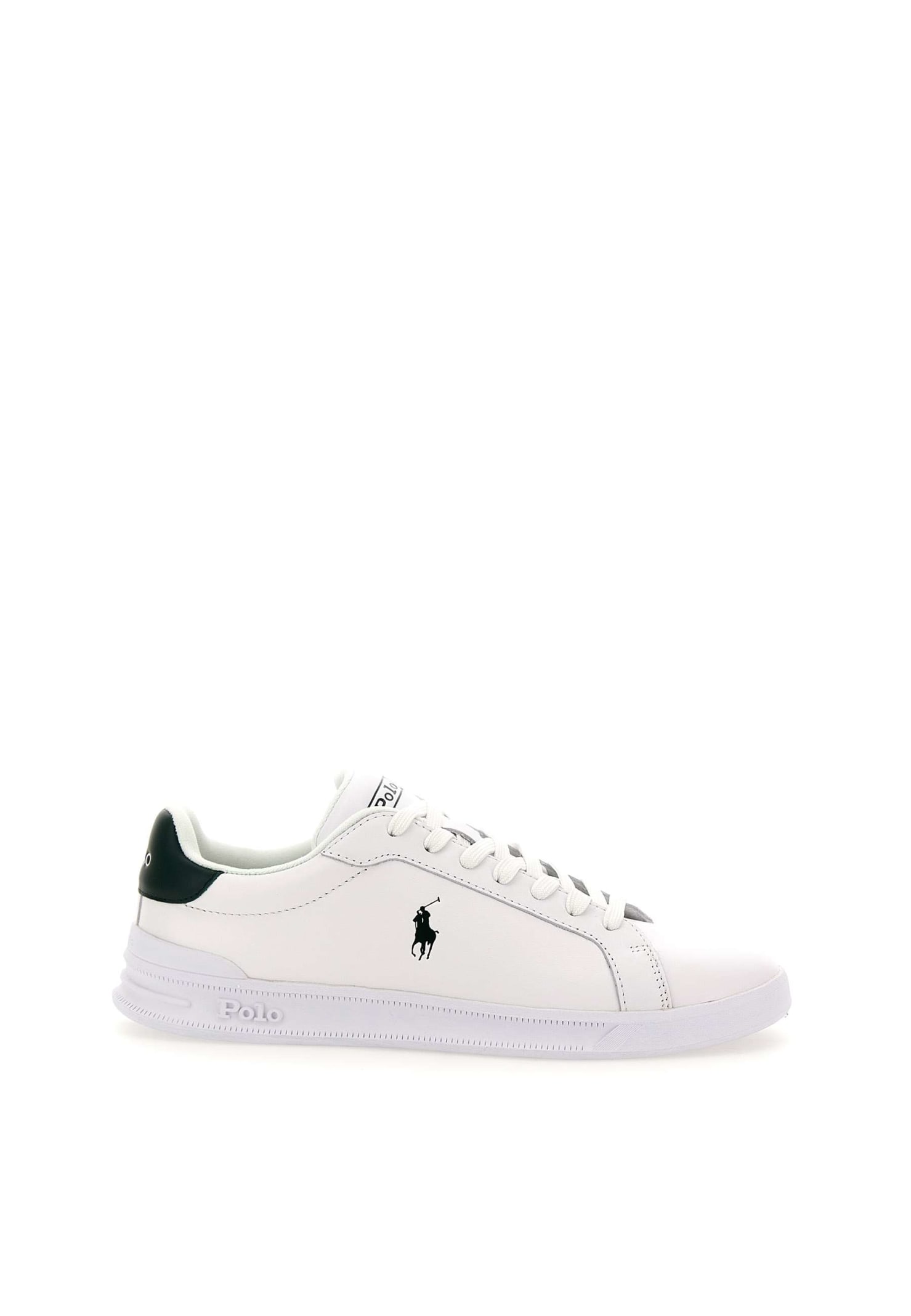 Shop Polo Ralph Lauren Heritage Court Leather Sneakers In White