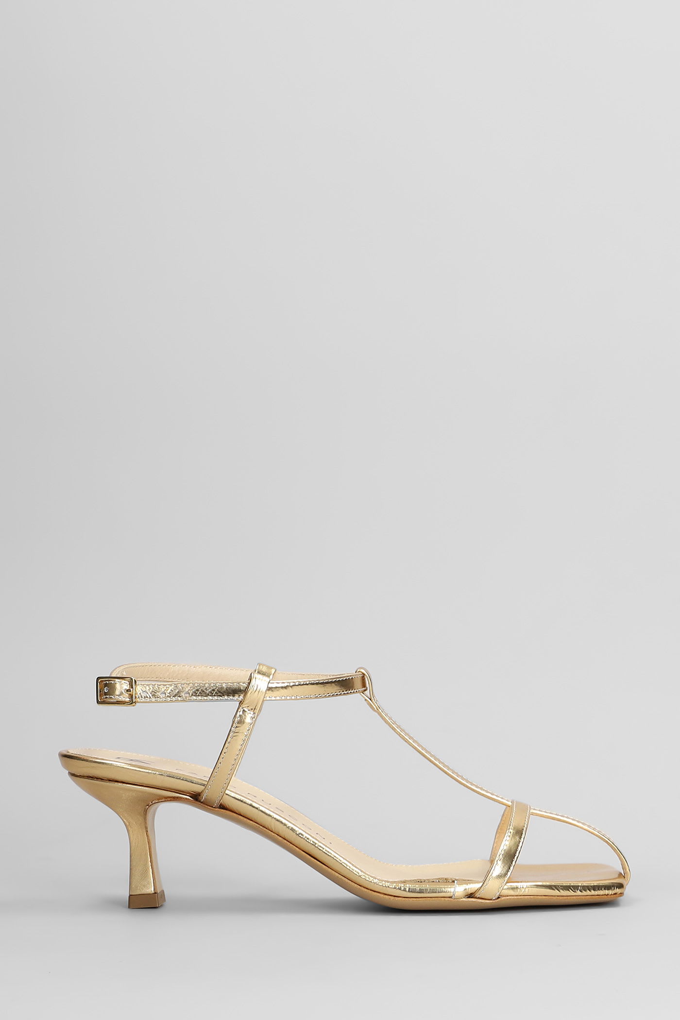 Sandals In Platinum Leather