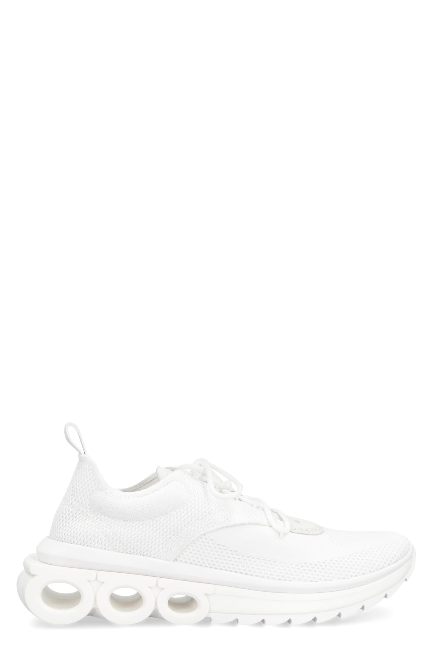 Ferragamo Fabric Low-top Sneakers In White