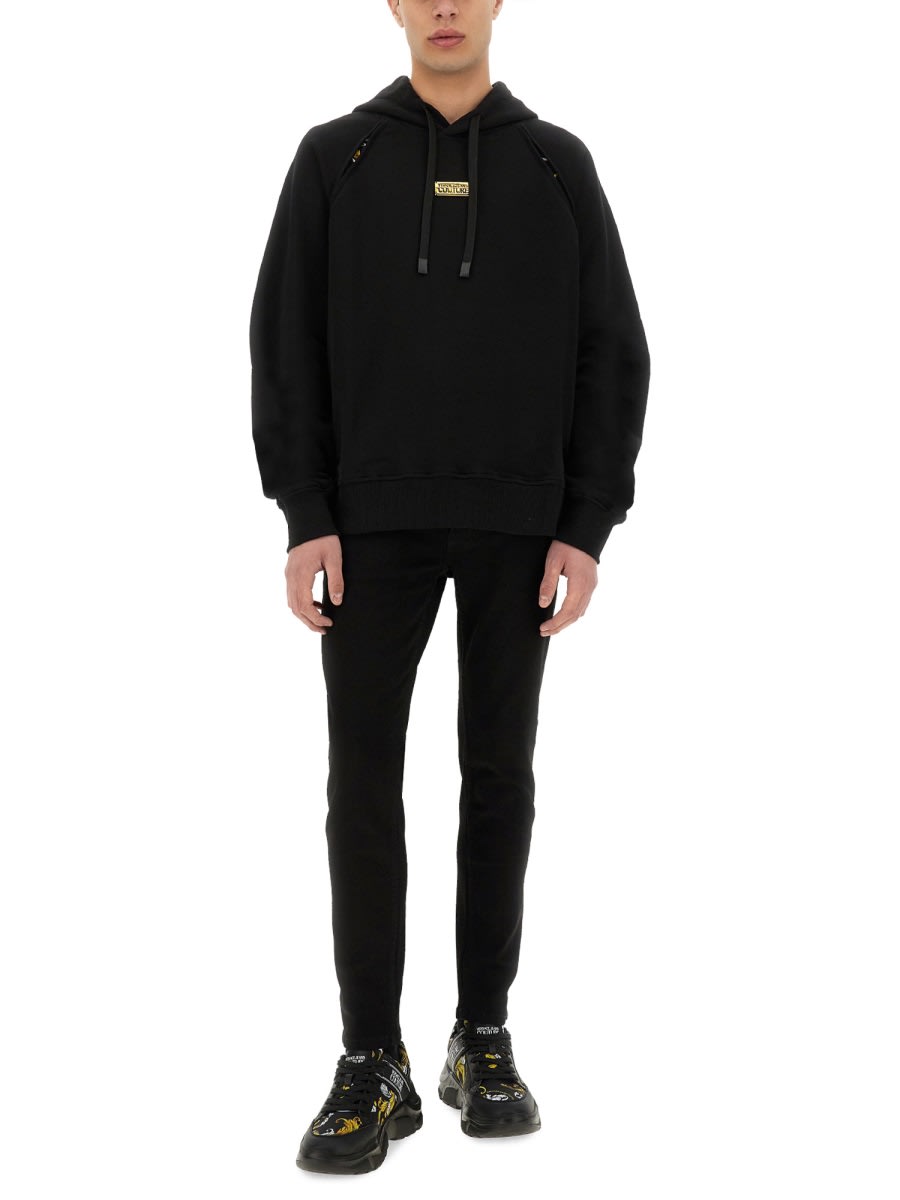 Shop Versace Jeans Couture Hoodie In Black