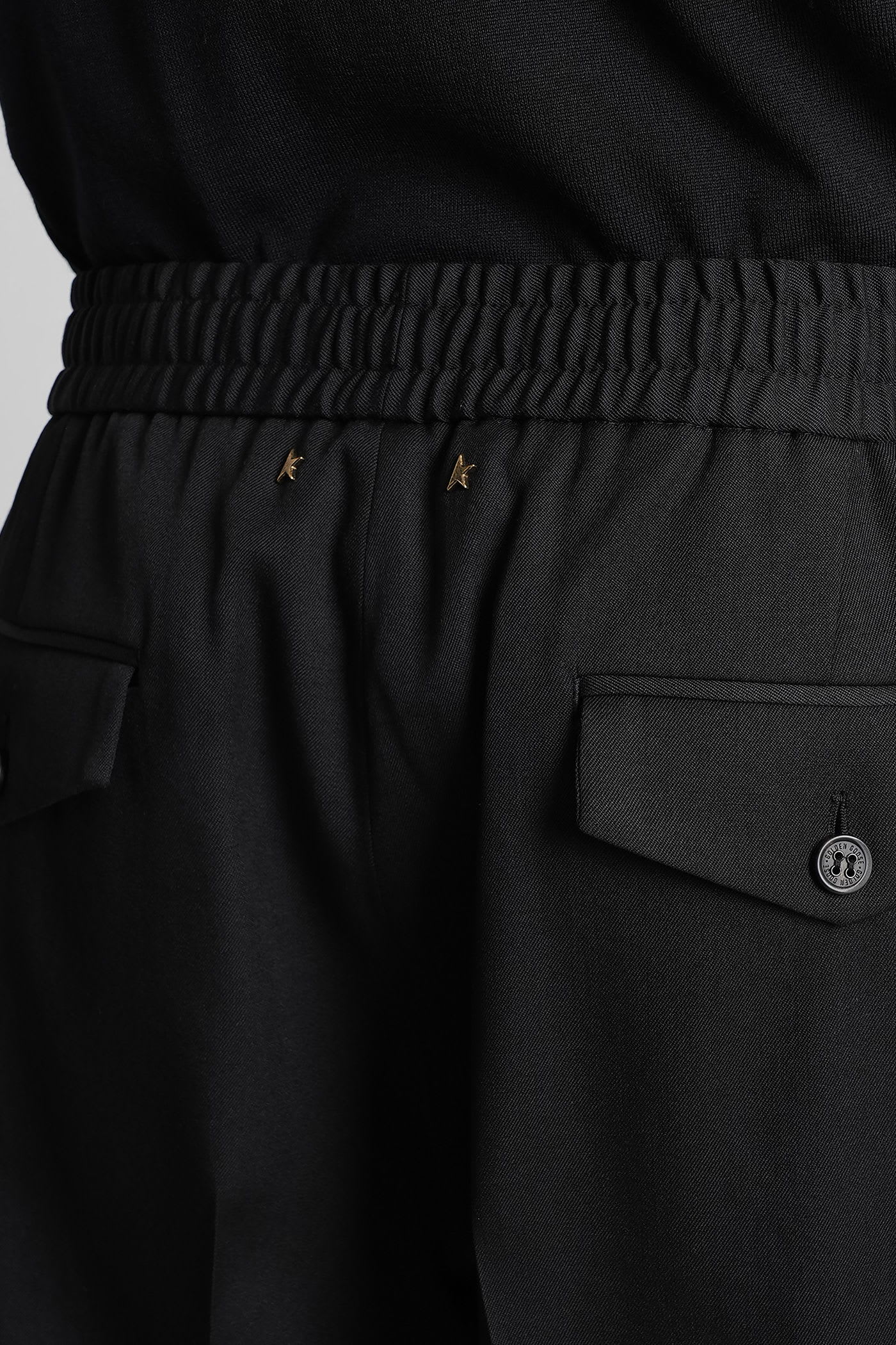 Golden Goose Luke Pants In Black Wool In Black
