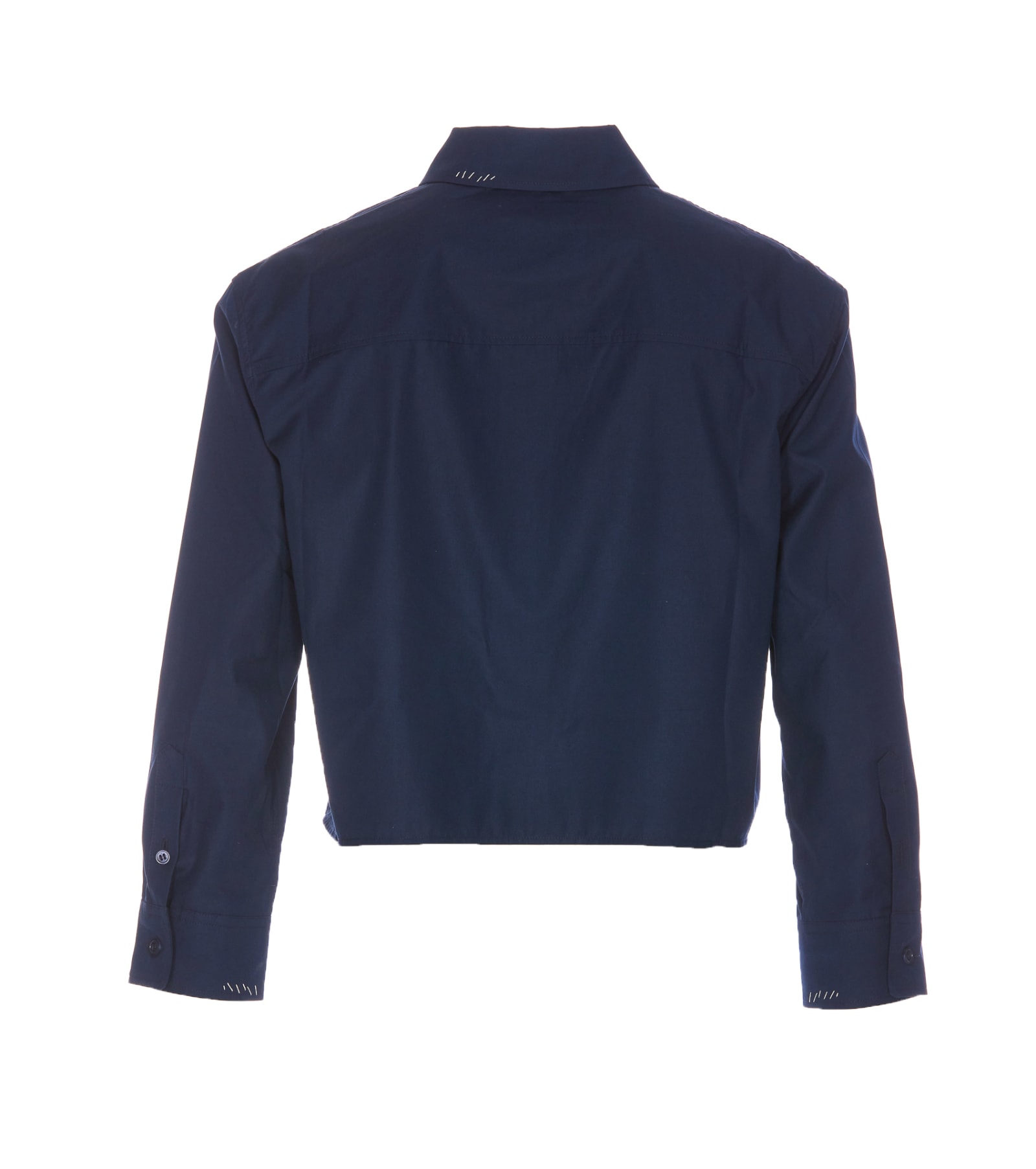 Shop Marni Shirt With  Stitching In Blue