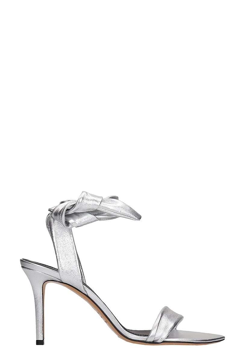 Buy Isabel Marant Arka Sandals In Silver Leather online, shop Isabel Marant shoes with free shipping