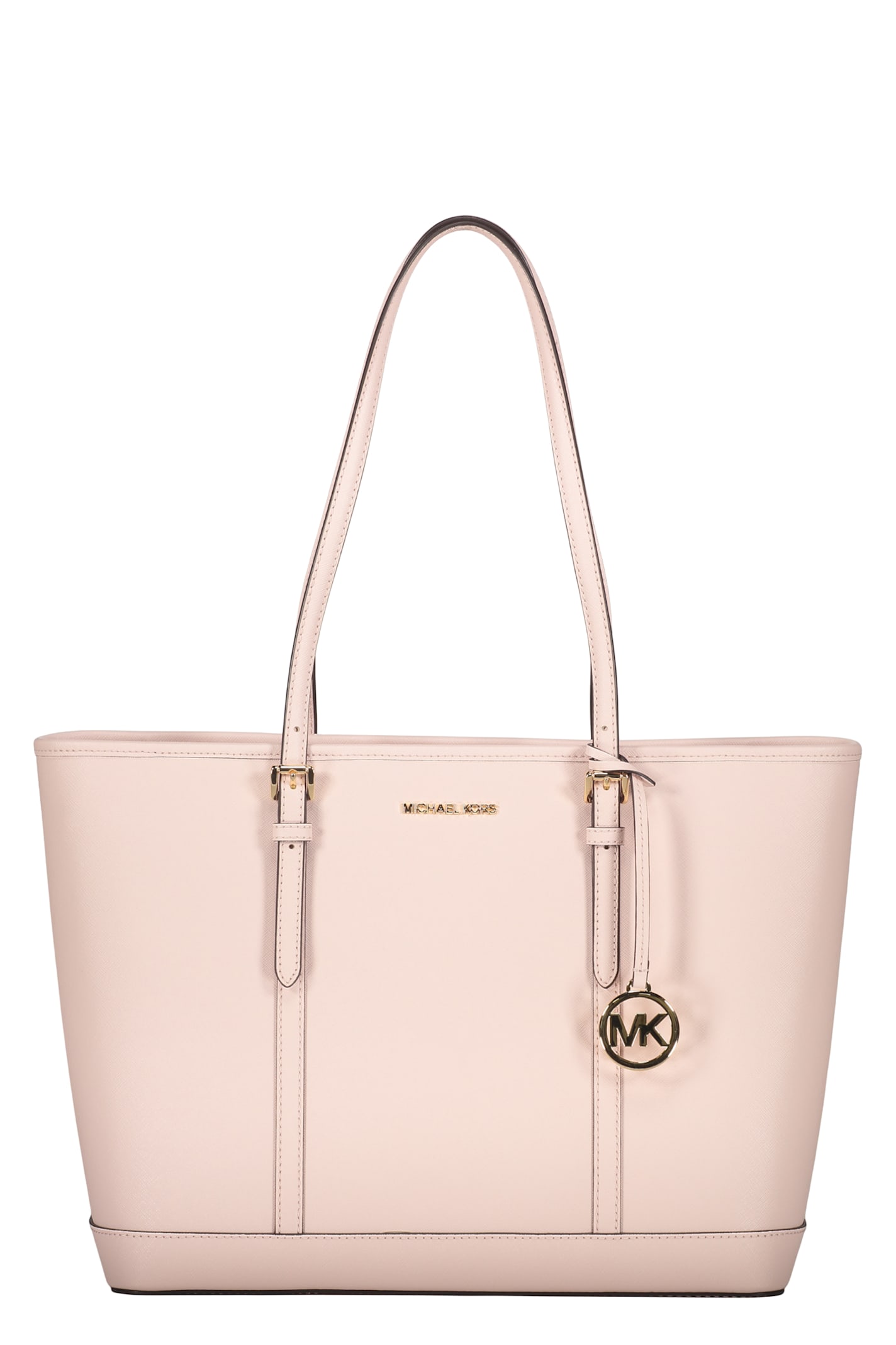 Michael Kors Jet Set Leather Tote Bag In Pink