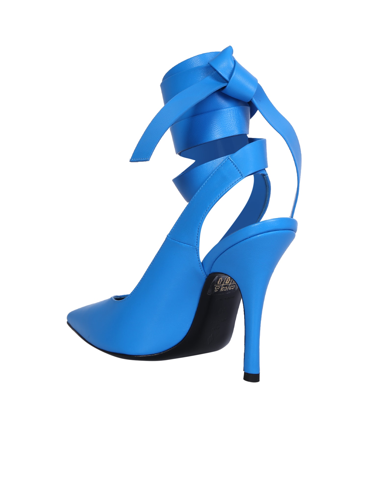 Shop Attico Slingback Venus Heel Shoes In Blue