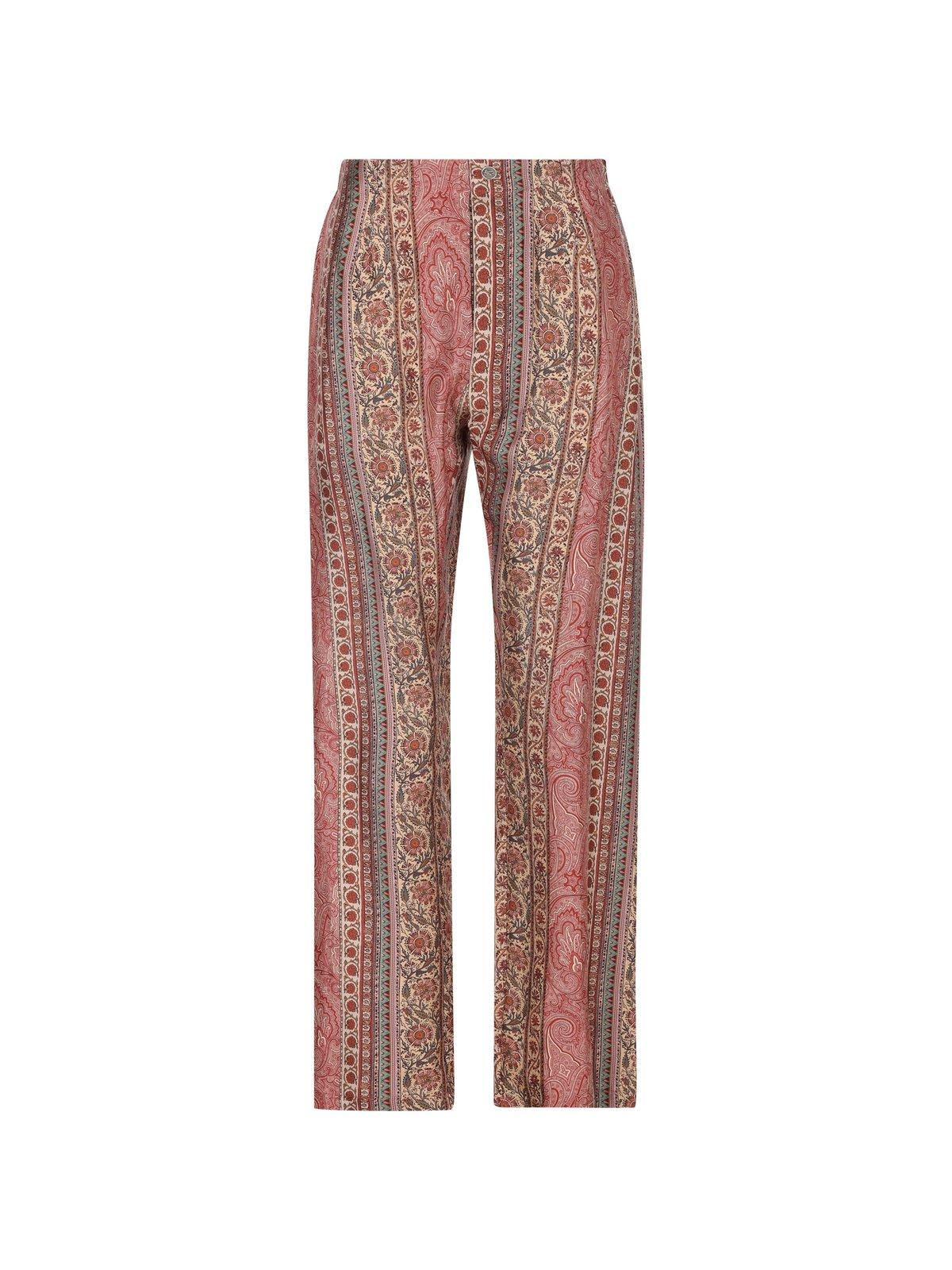 Etro Floral Printed Straight-leg Trousers