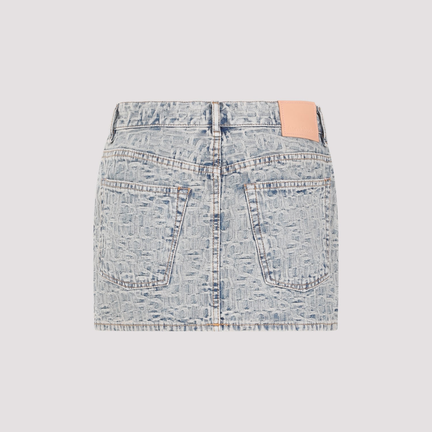 Shop Acne Studios Denim Skirt In Buf Blue Beige