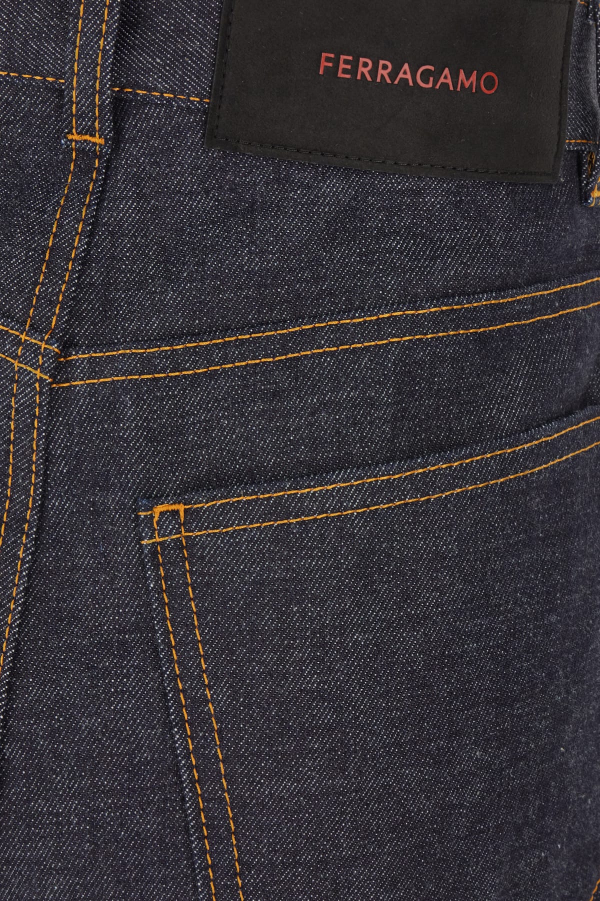 Shop Ferragamo Dark Blue Denim Jeans In Denim Scruo