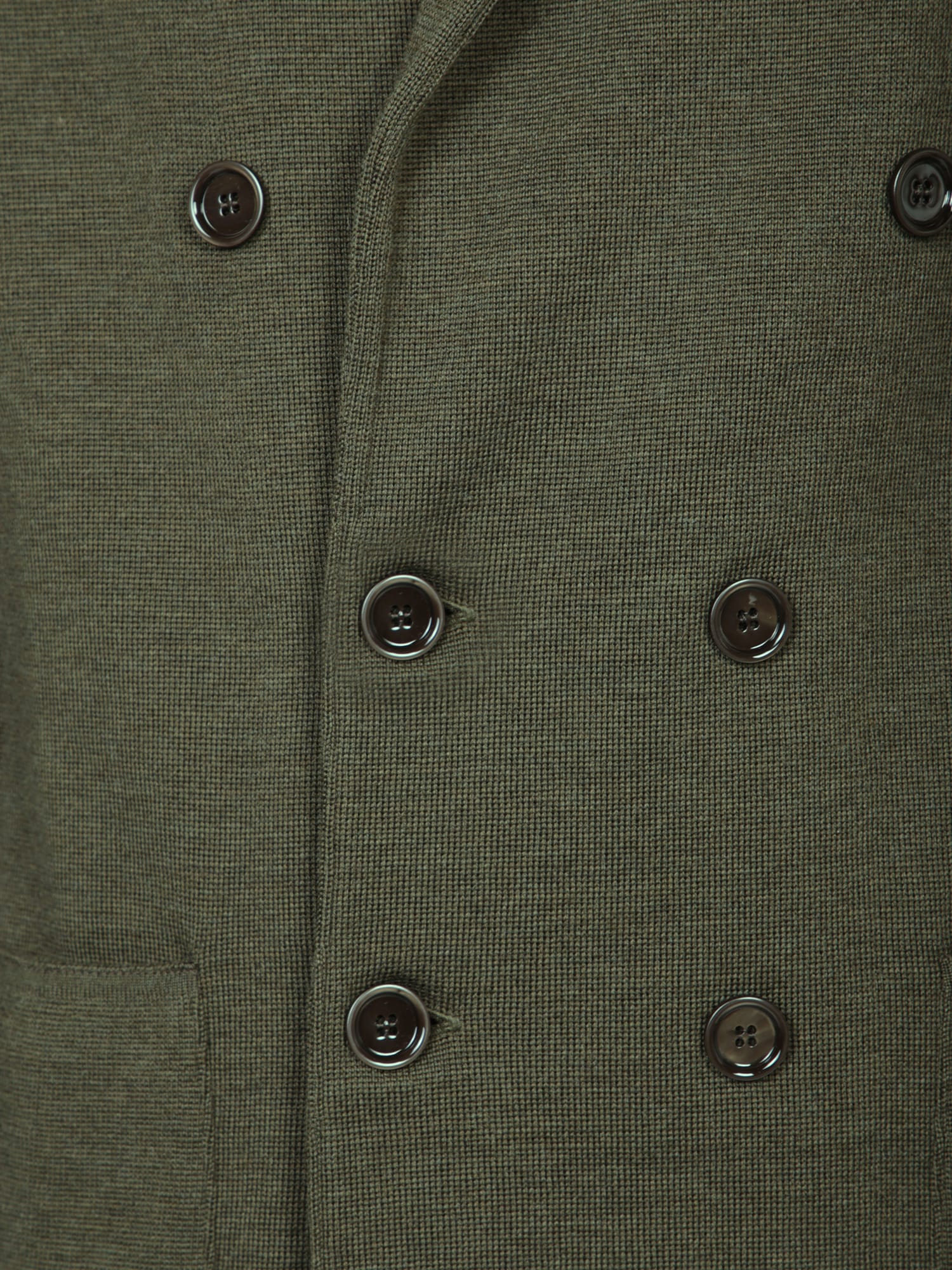 Shop Lardini Military Green Wool Cardigan Jacket