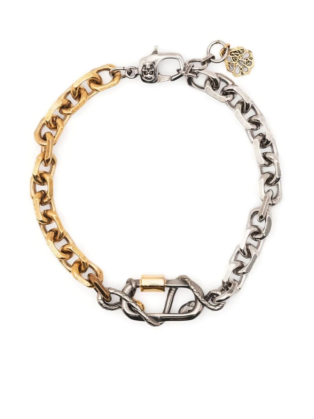 ALEXANDER MCQUEEN GOLD AND SILVER CHAIN BRACELET