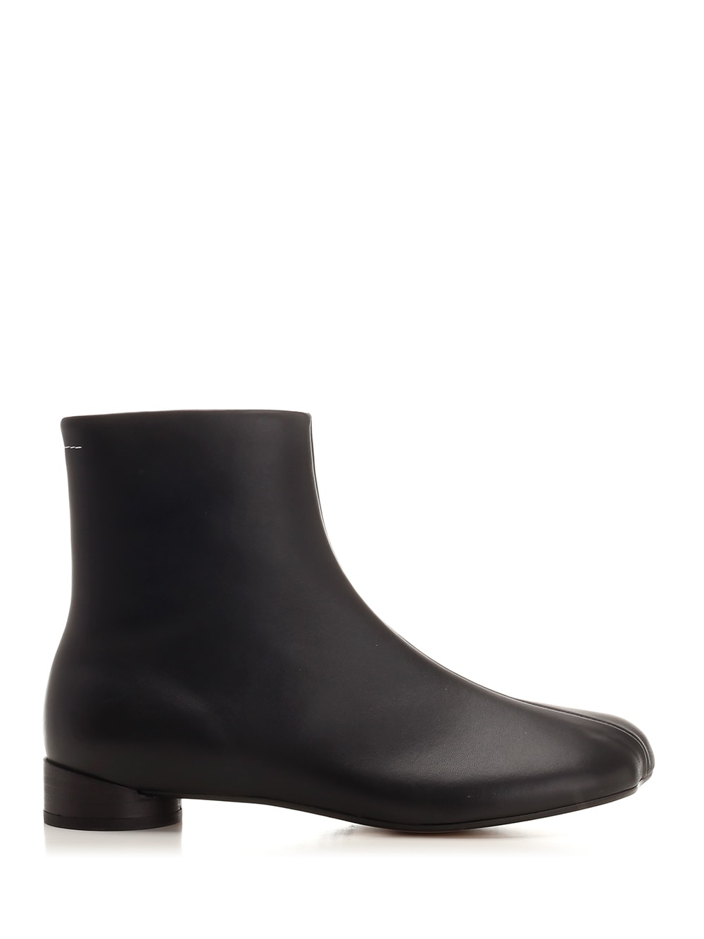 Shop Mm6 Maison Margiela Leather Ankle Boots In Black