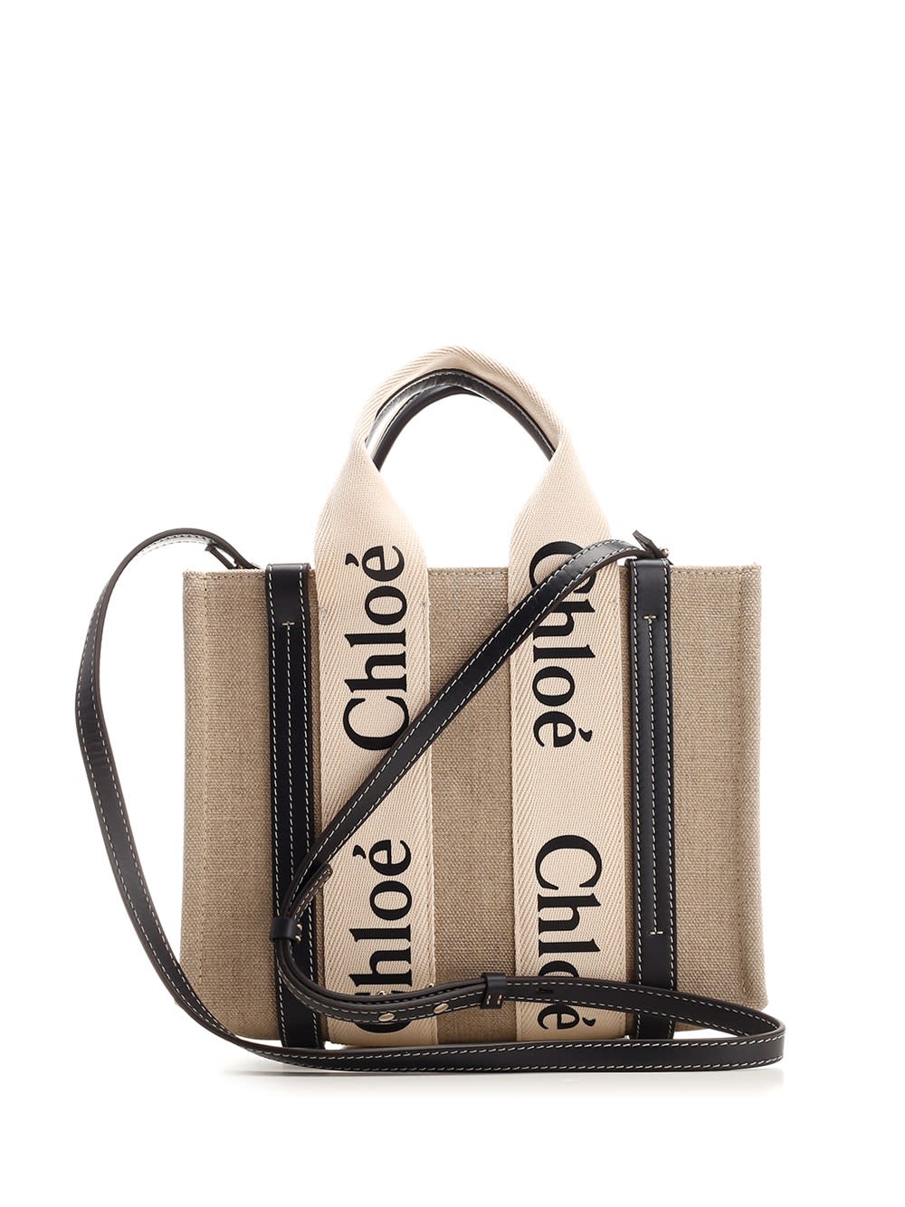 Shop Chloé Small Woody Tote Bag In Bianco