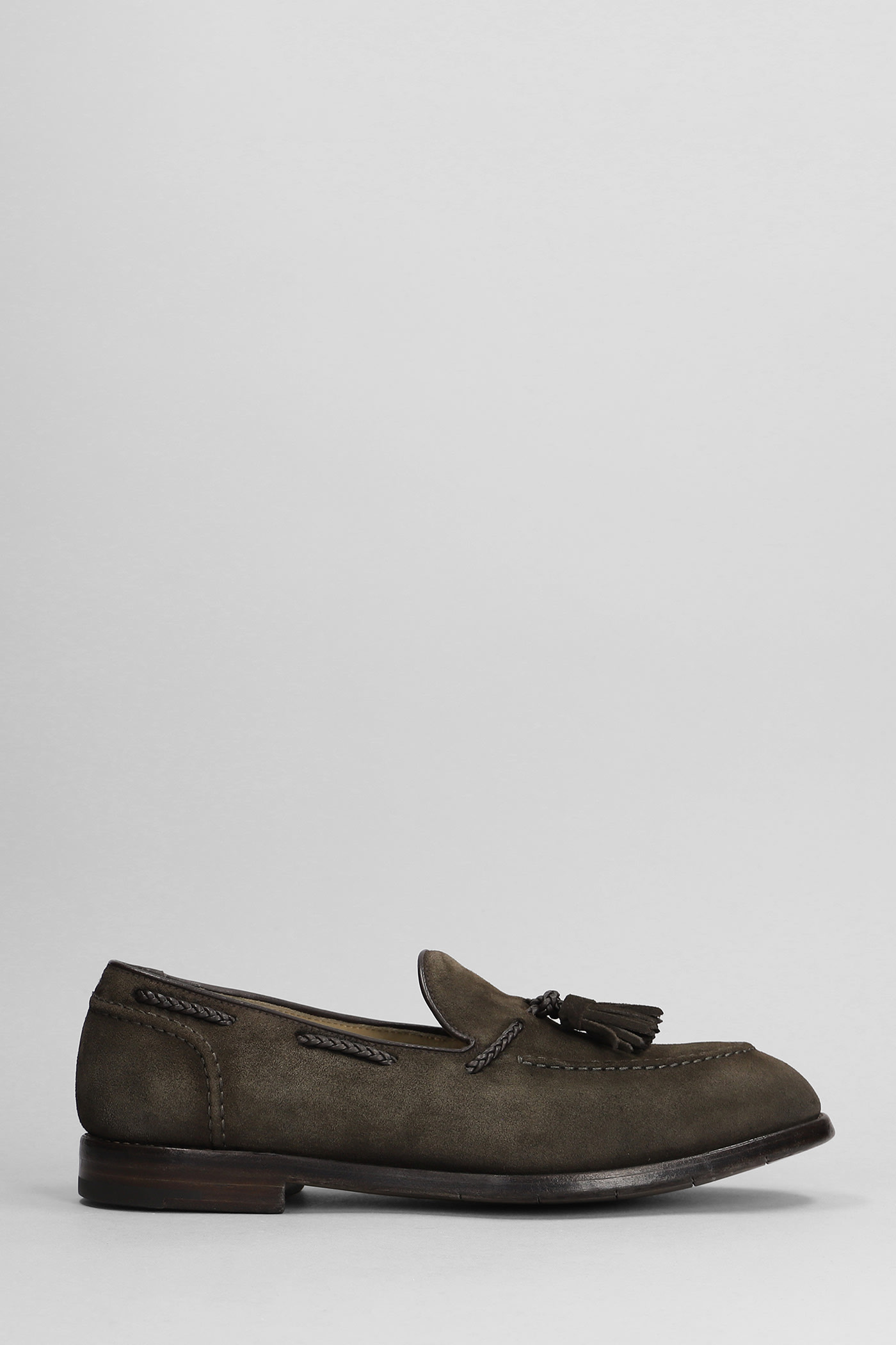 Shop Premiata Loafers In Green Suede
