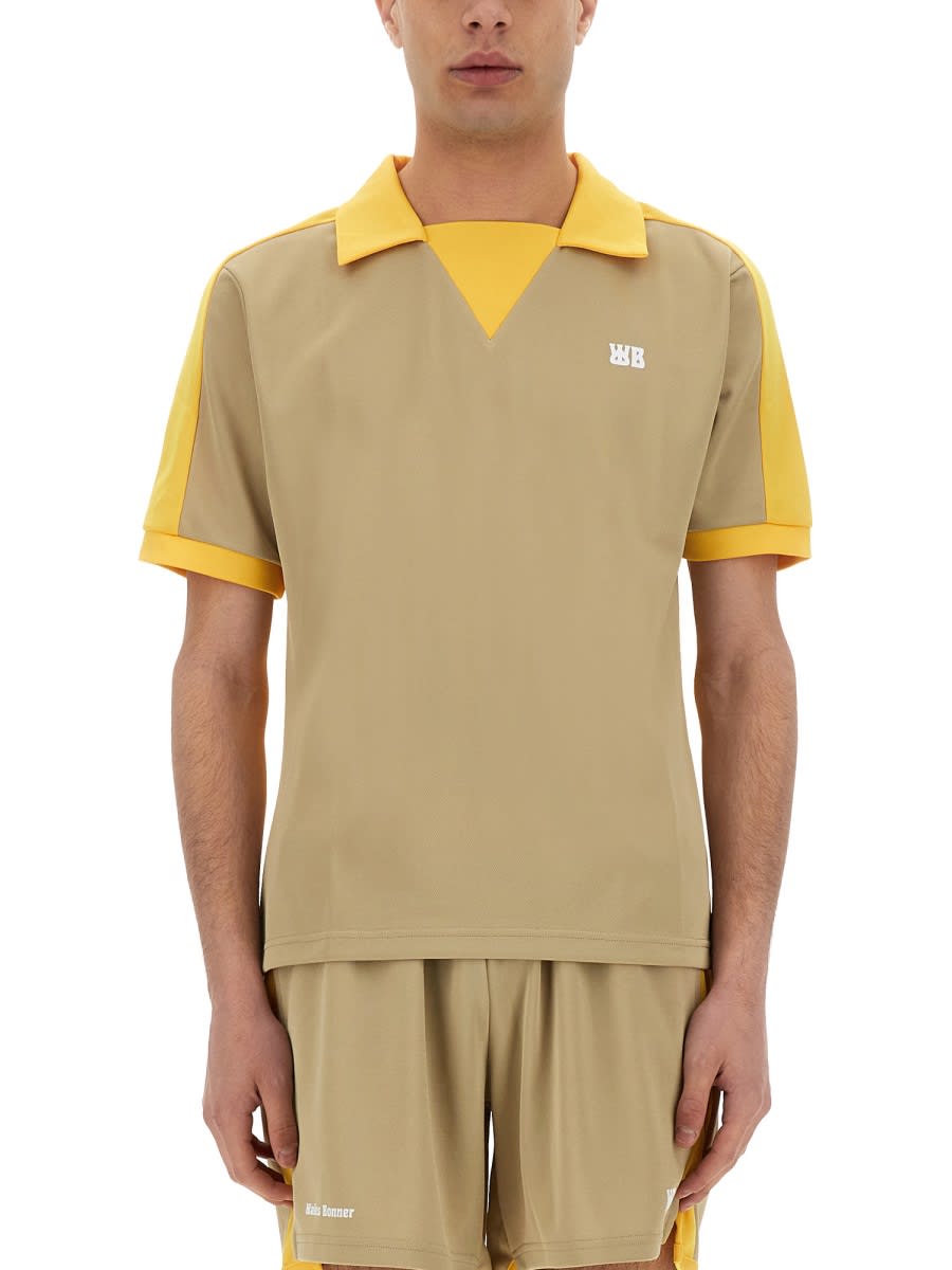 Shop Wales Bonner Jersey Polo. In Yellow