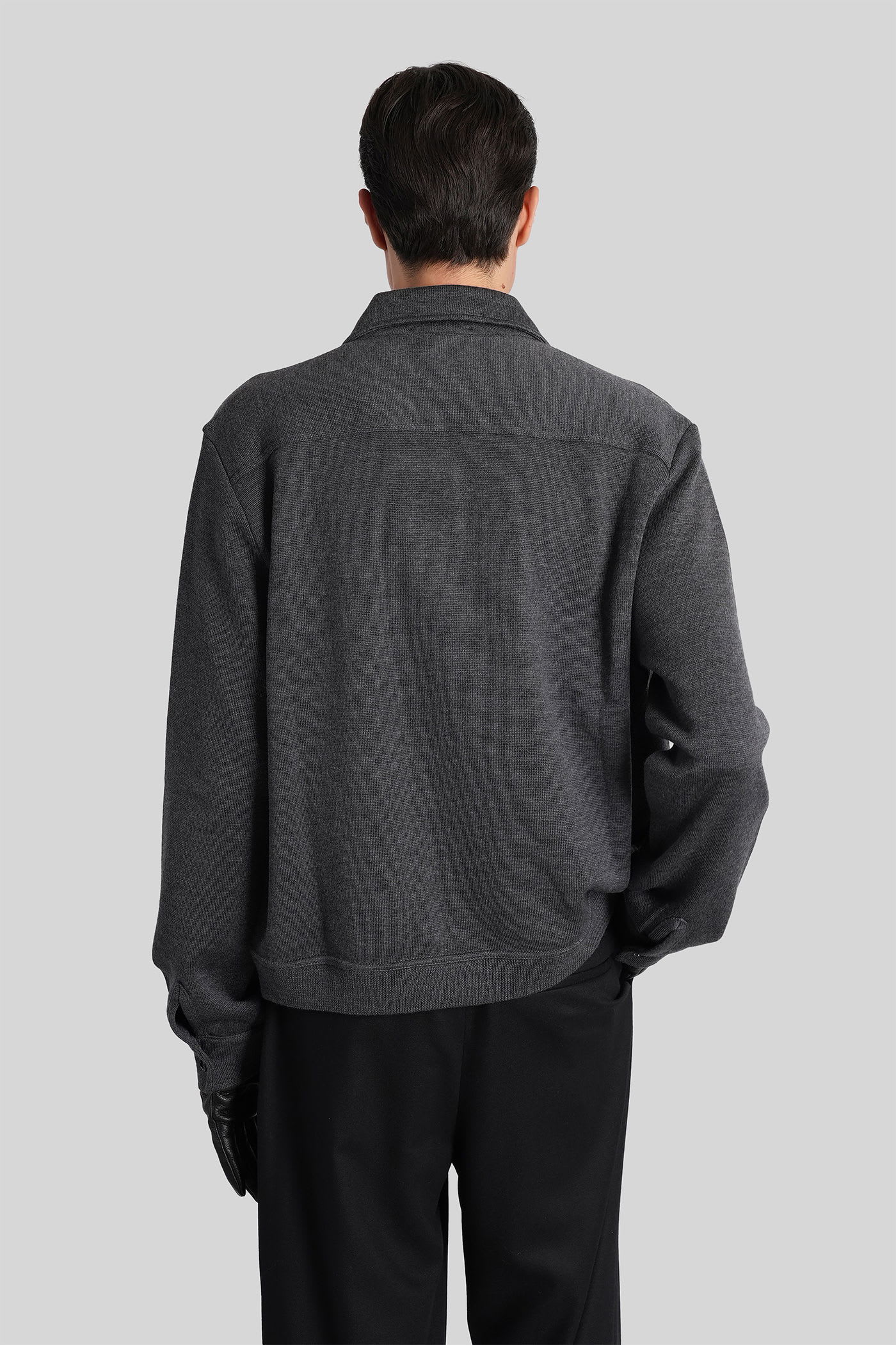 Lardini Casual Jacket In Grey Wool In Gray