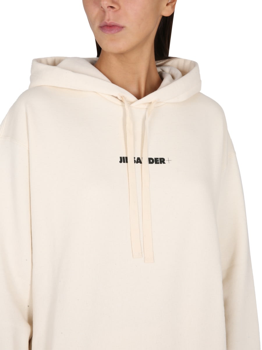 Shop Jil Sander Hoodie In Ivory