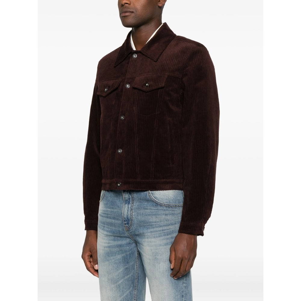 Tonywack Burgundy Corduroy Trucker Jacket In Brown