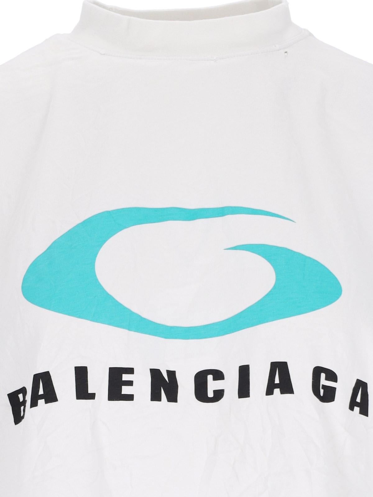 Shop Balenciaga Loop Sport Crop T-shirt In Grey