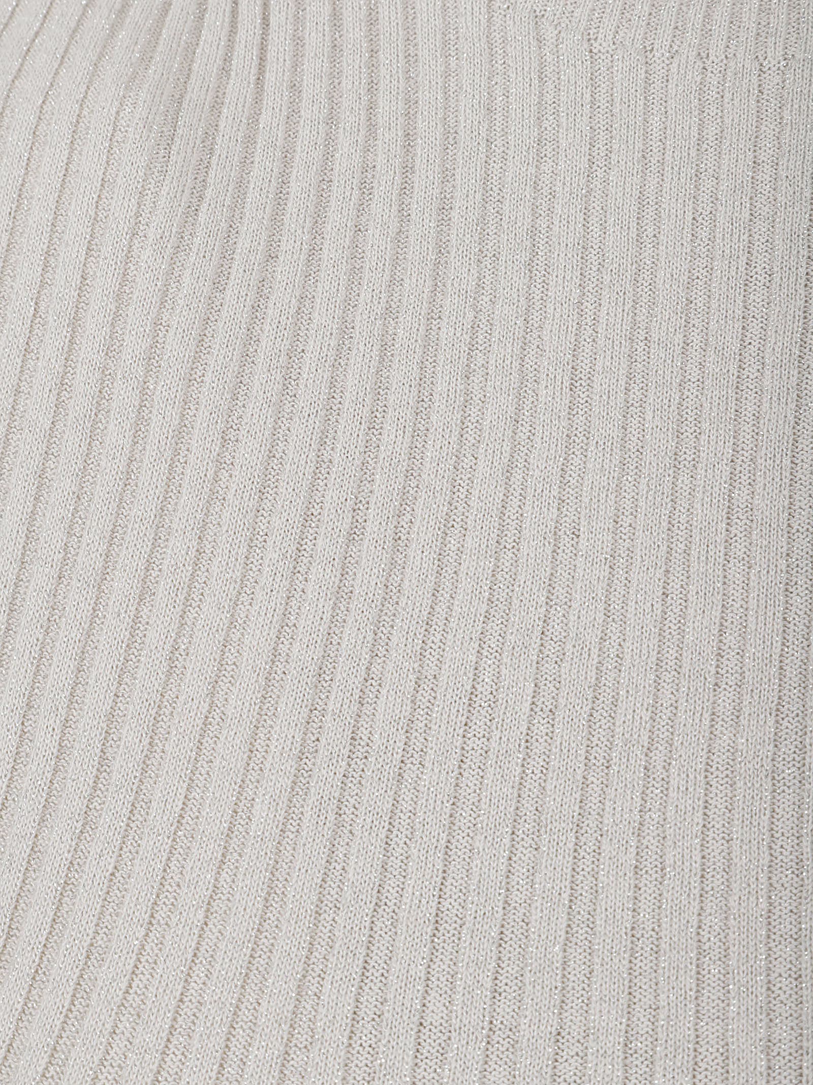 Peserico Crew-neck Ribbed Knitted Top In Gray