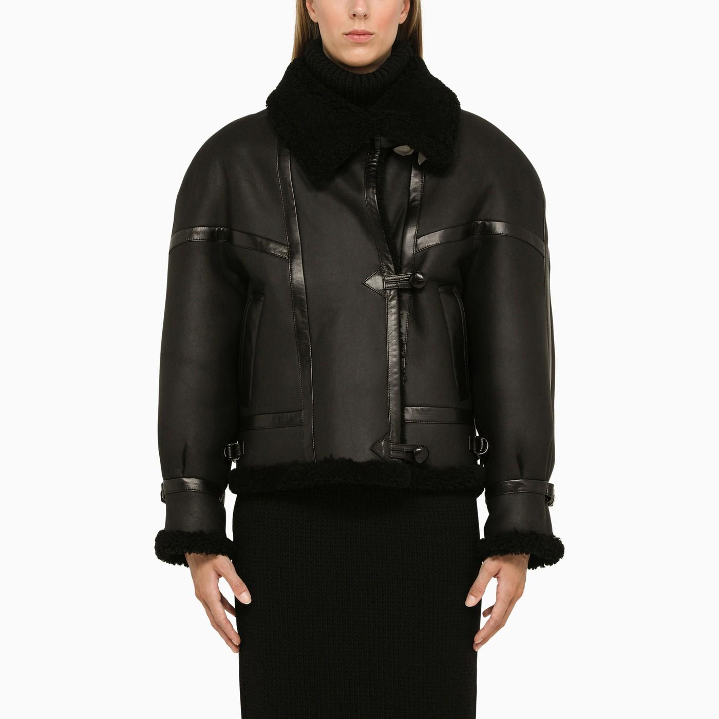 Shop Saint Laurent Black Leather Jacket In Nero