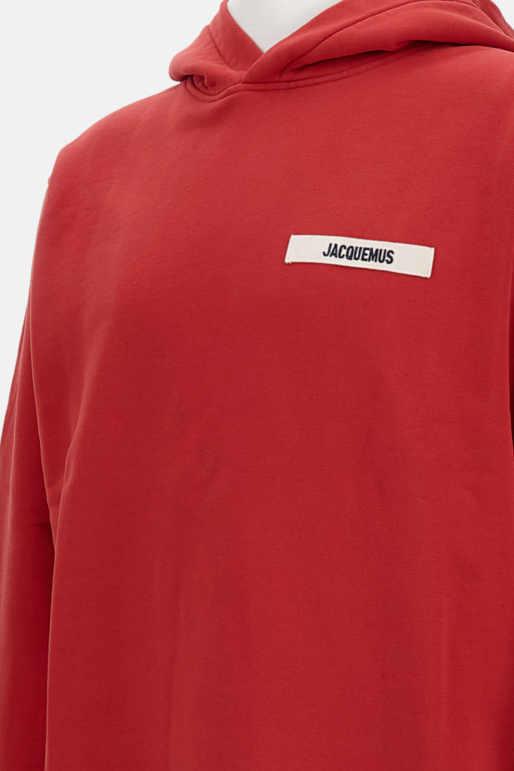 Jacquemus Men Le Hoodie Grosgrain Hooded Sweatshirt In Red