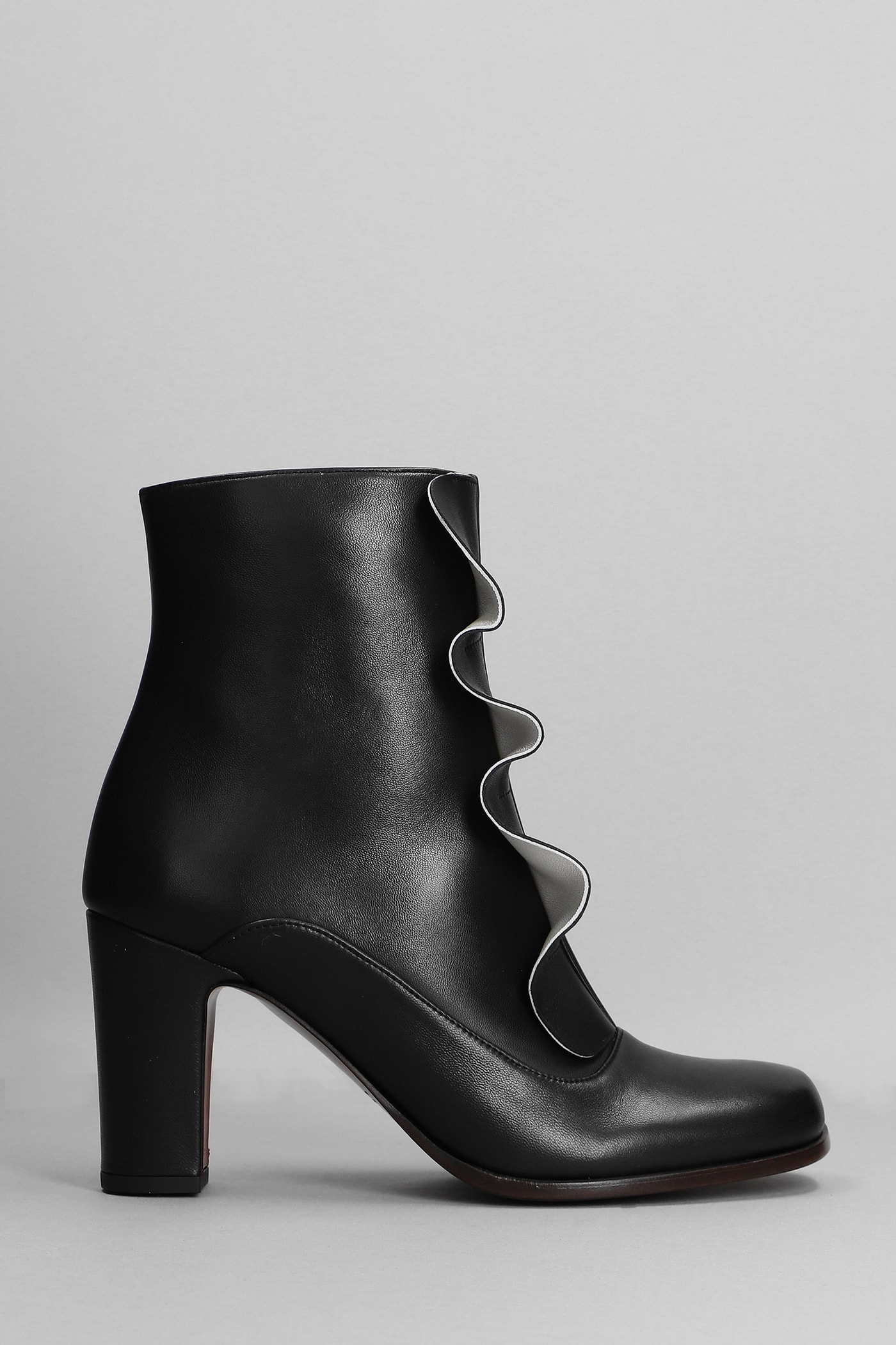 Chie Mihara Fapico High Heels Ankle Boots In Black Leather