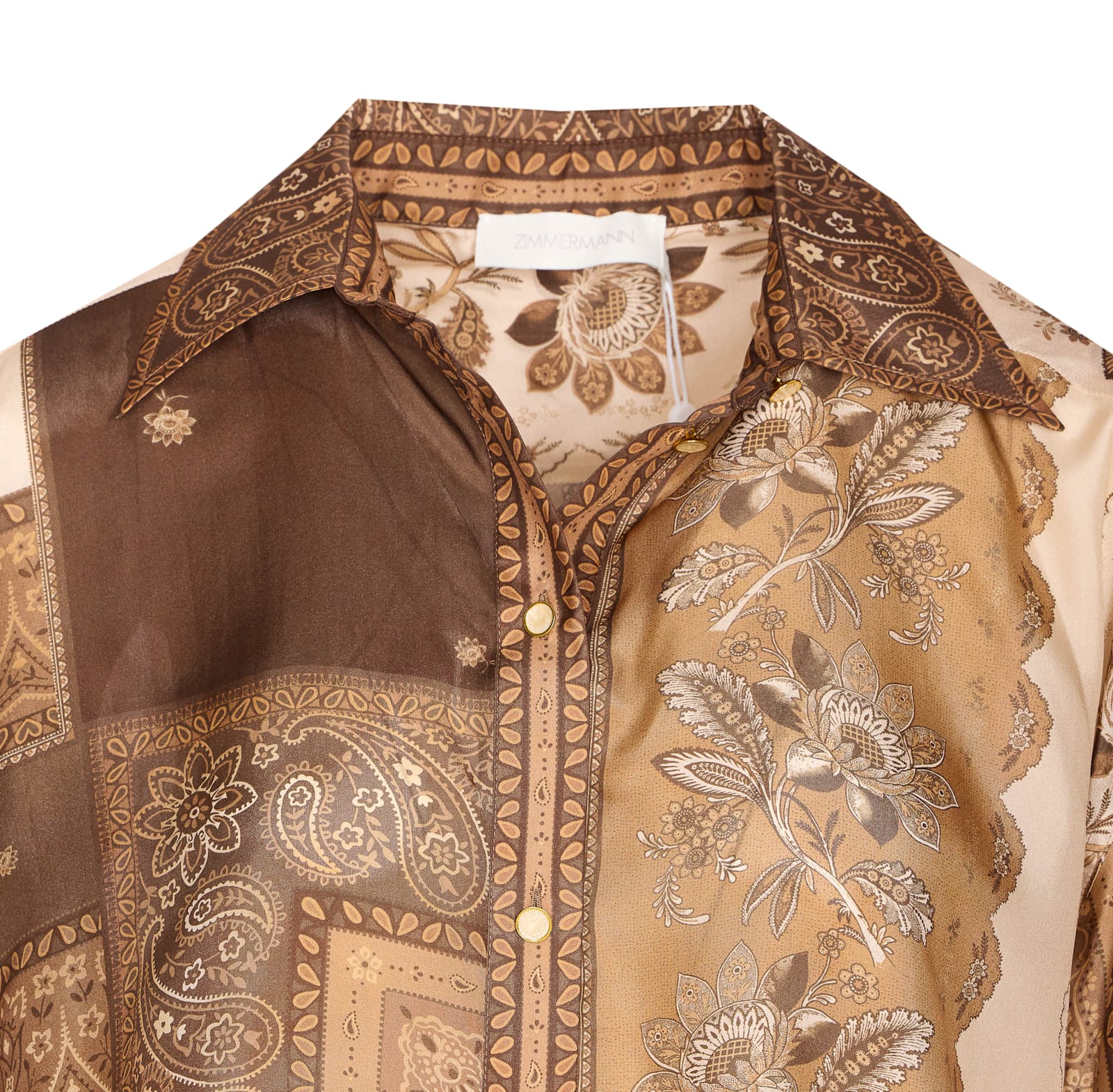 Zimmermann Lucky Printed Silk Shirt In Multi
