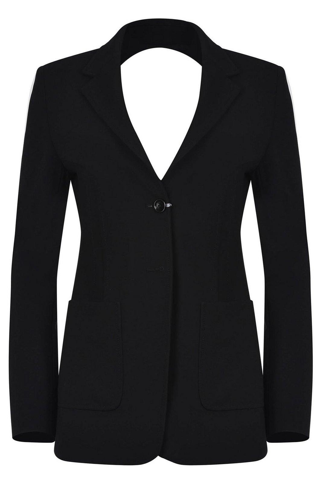Max Mara Single-breasted Open Back Jacket In Black