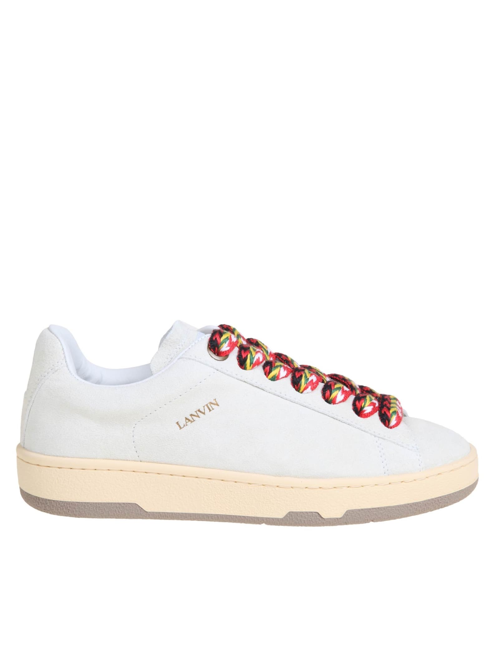 LANVIN LITE CURB SNEAKERS IN LEATHER COLOR WHITE