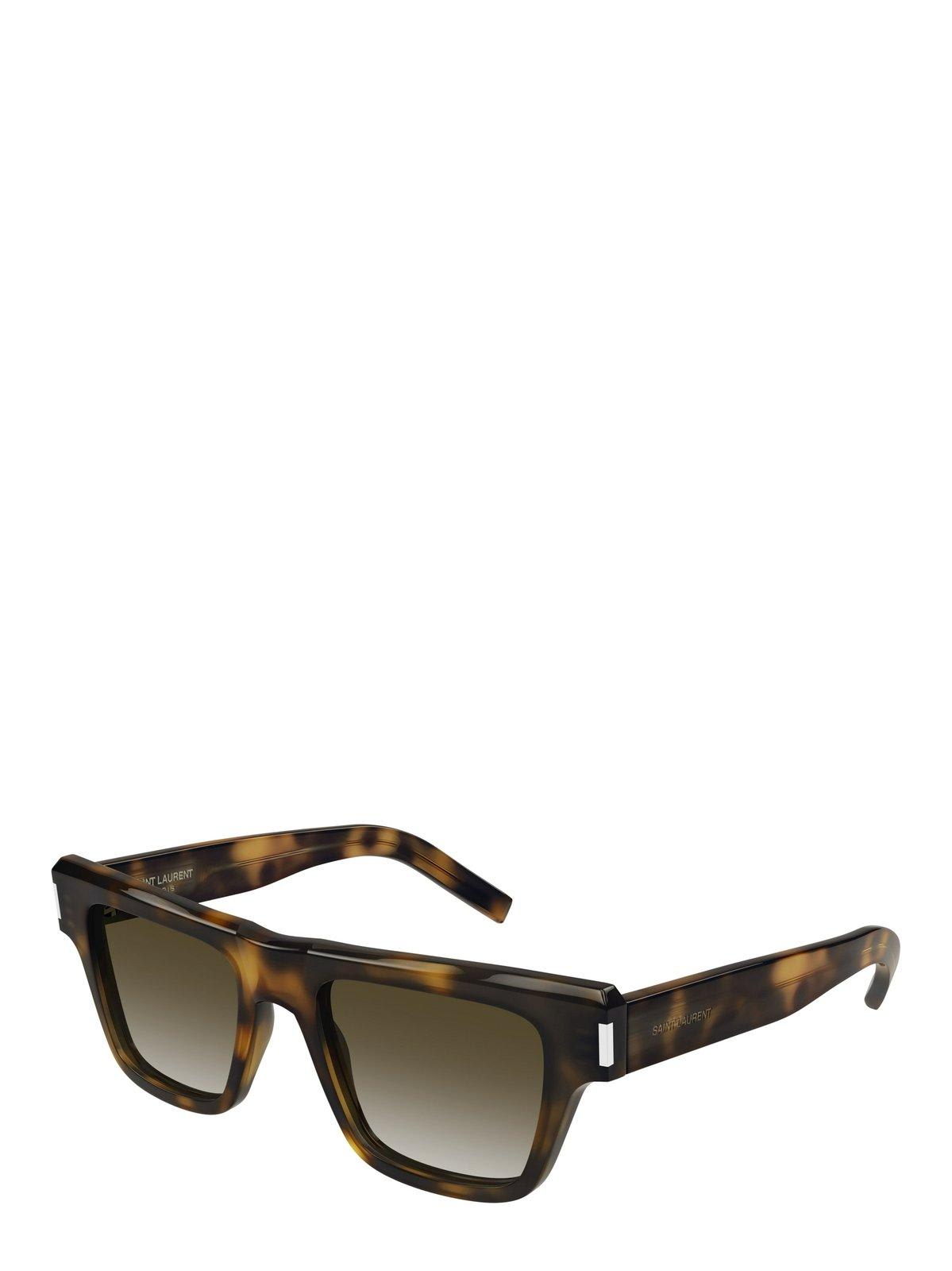 Saint Laurent Square Frame Sunglasses In 020 Havana Havana Brown