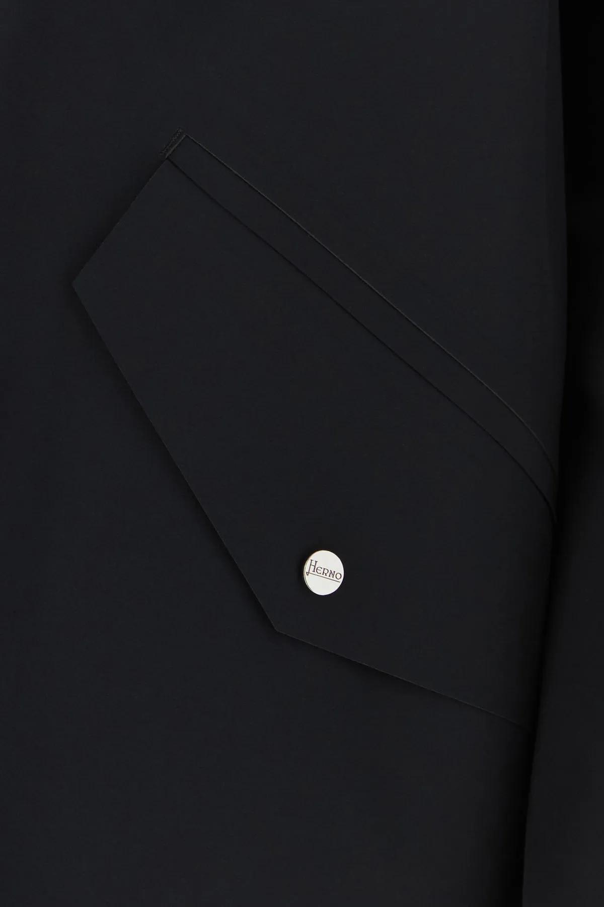 Shop Herno Black Stretch Nylon Overcoat In Nero